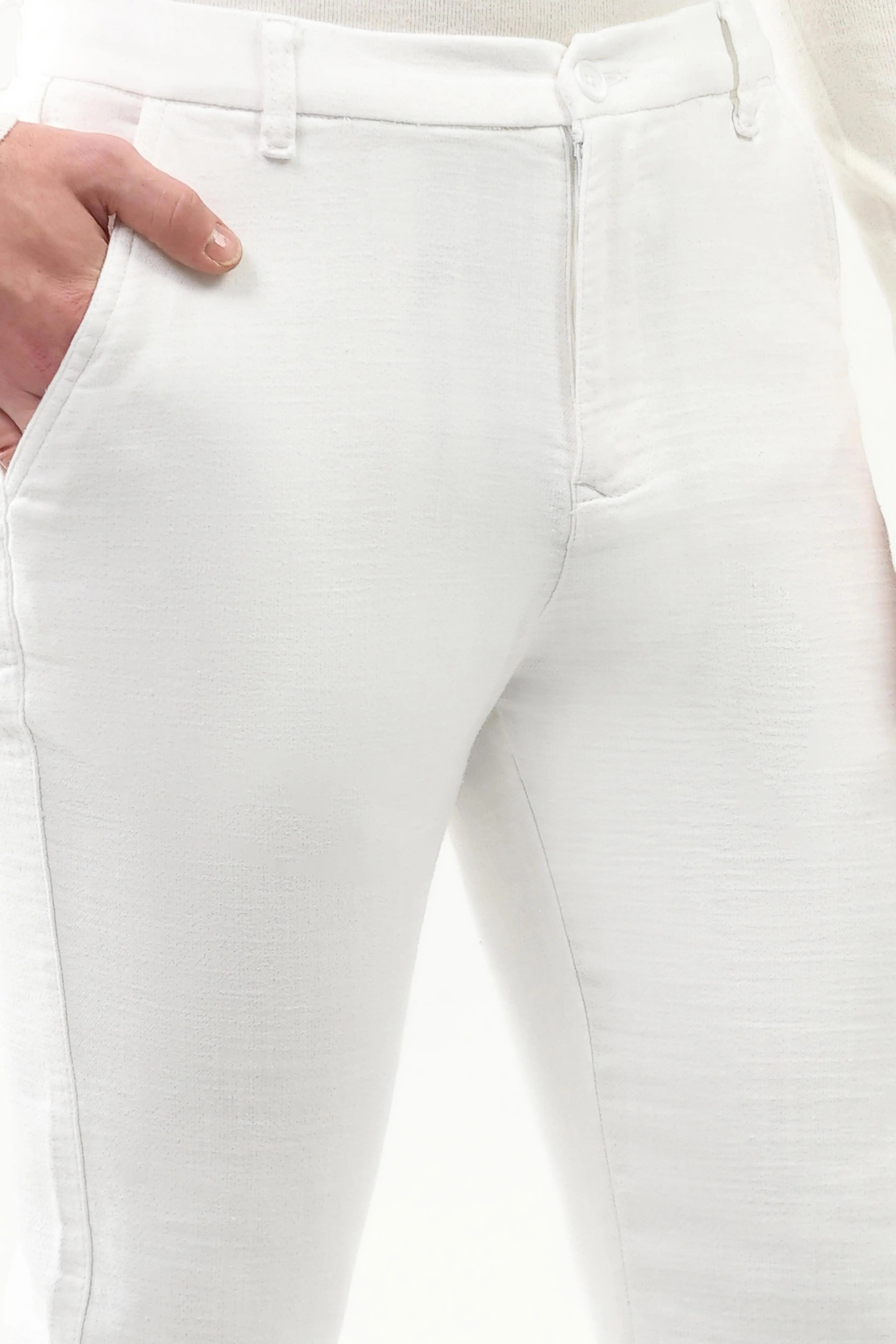 Effortless Solid Cotton Trousers - Global Republic