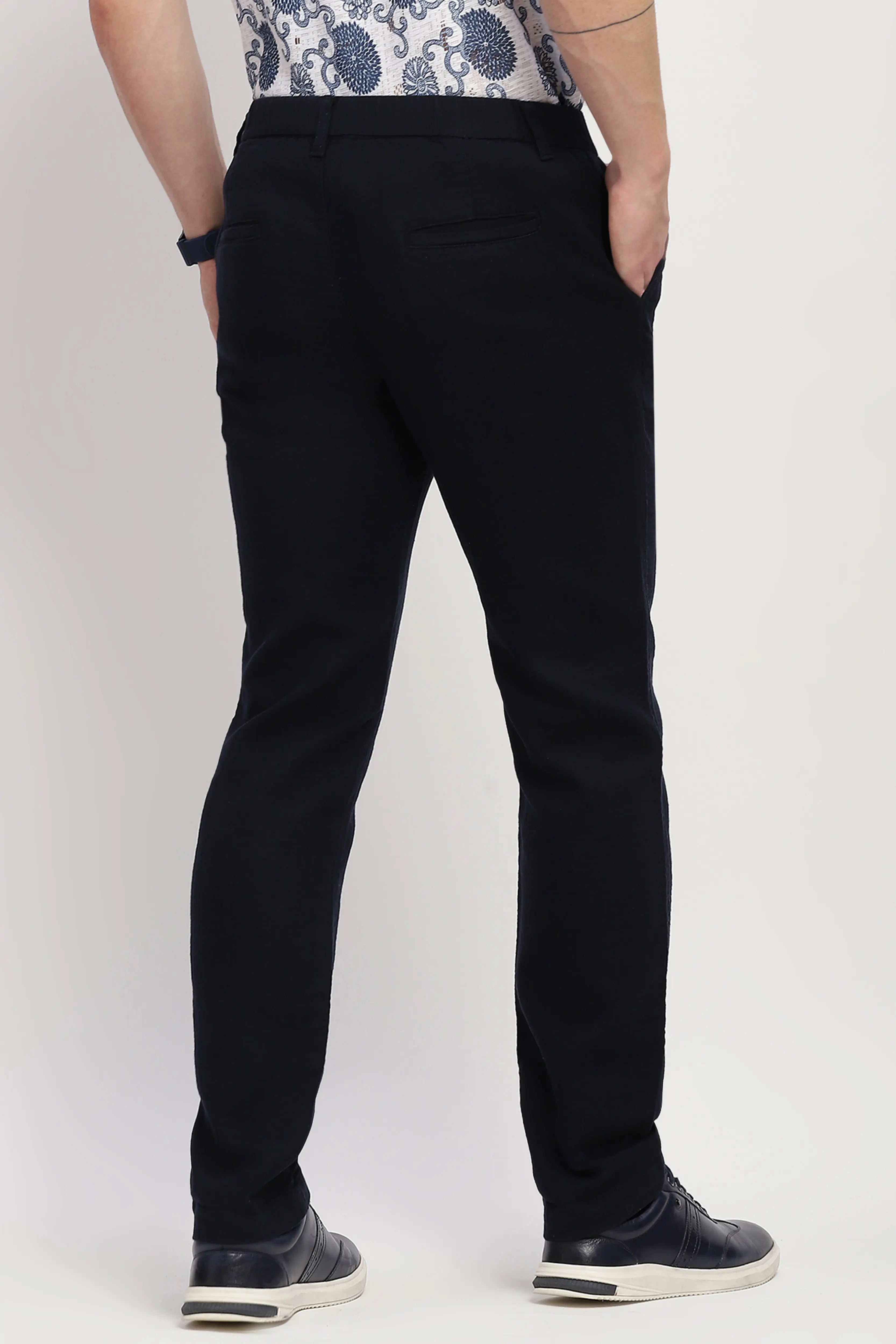 Effortless Solid Cotton Trousers