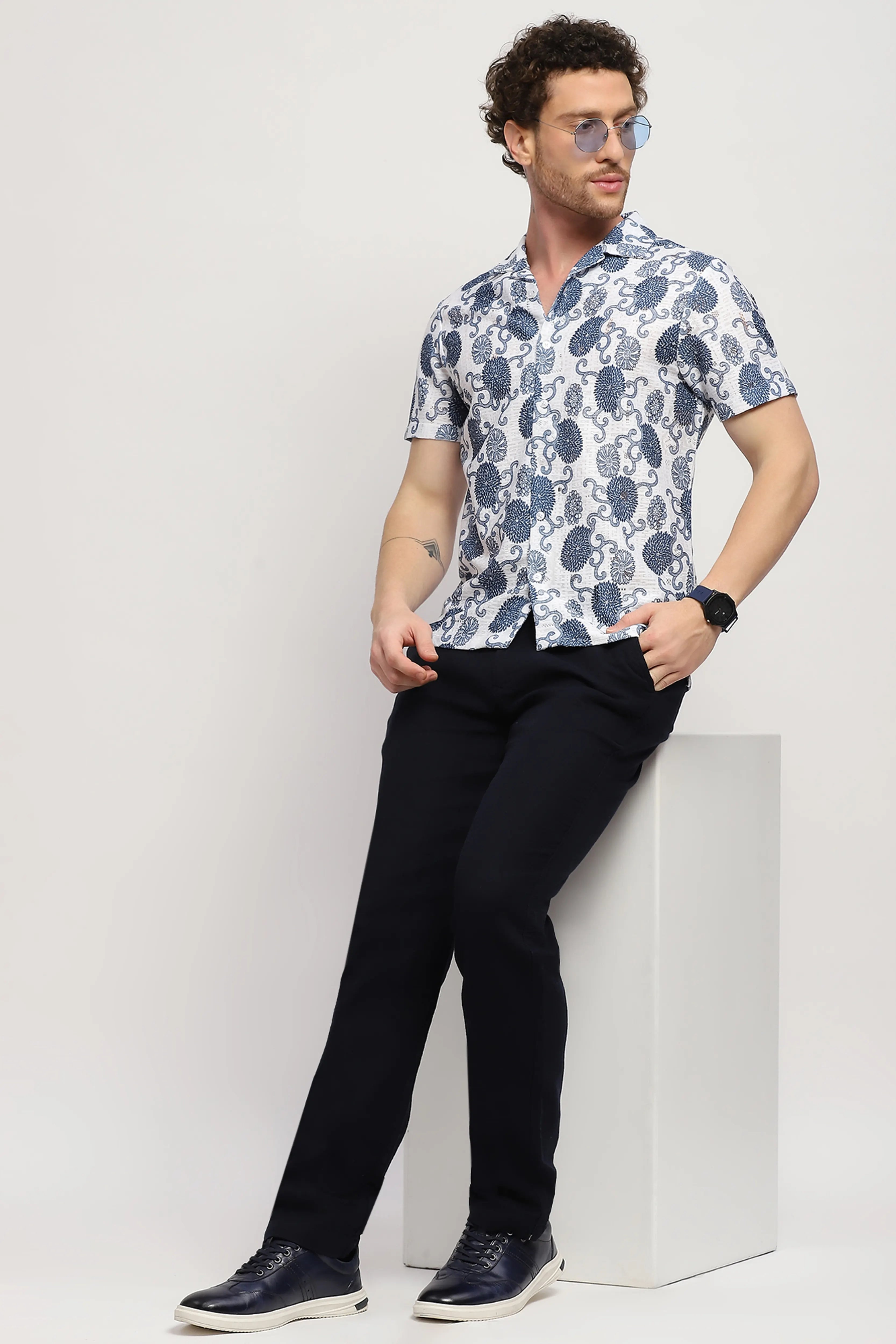 Effortless Solid Cotton Trousers