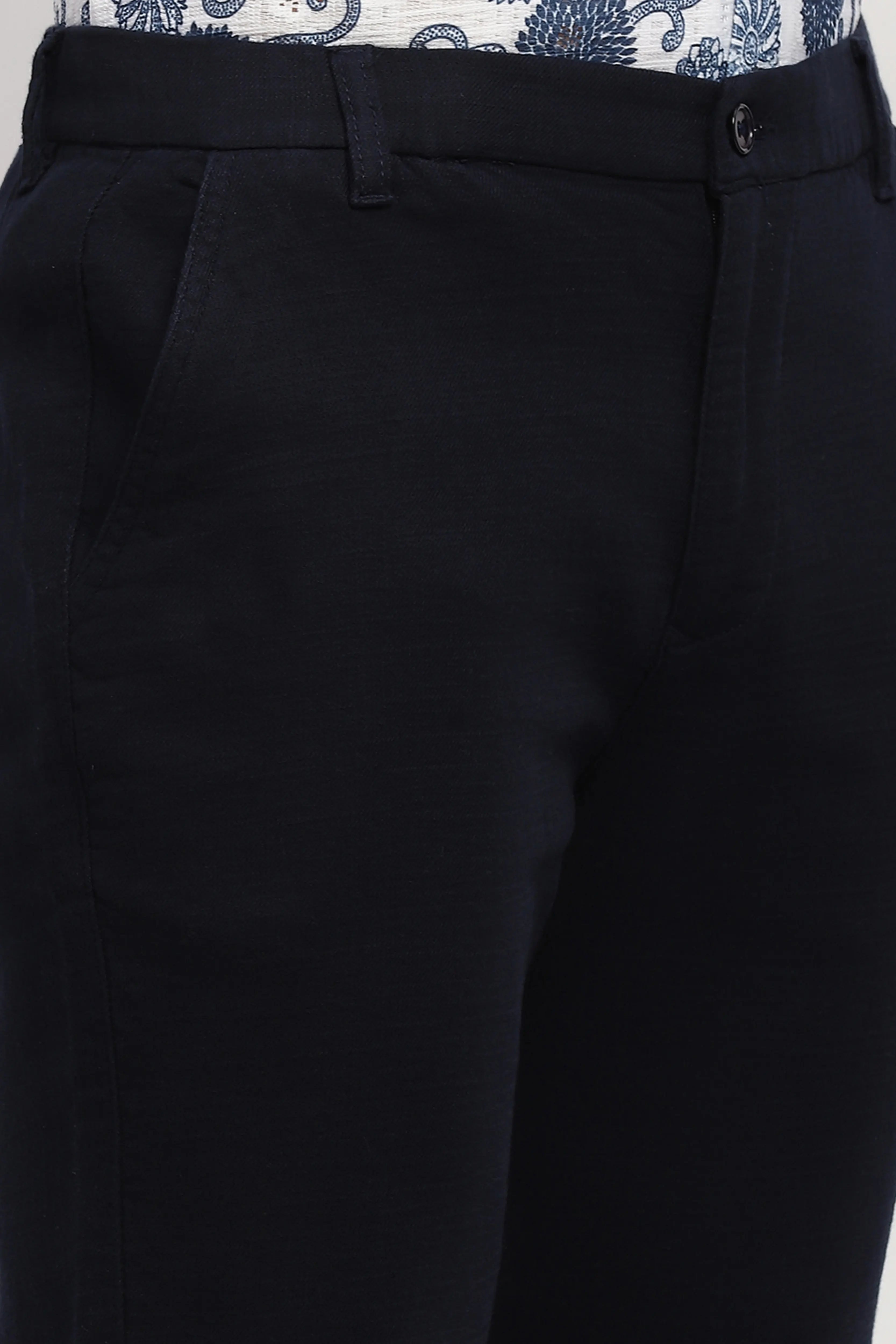 Effortless Solid Cotton Trousers