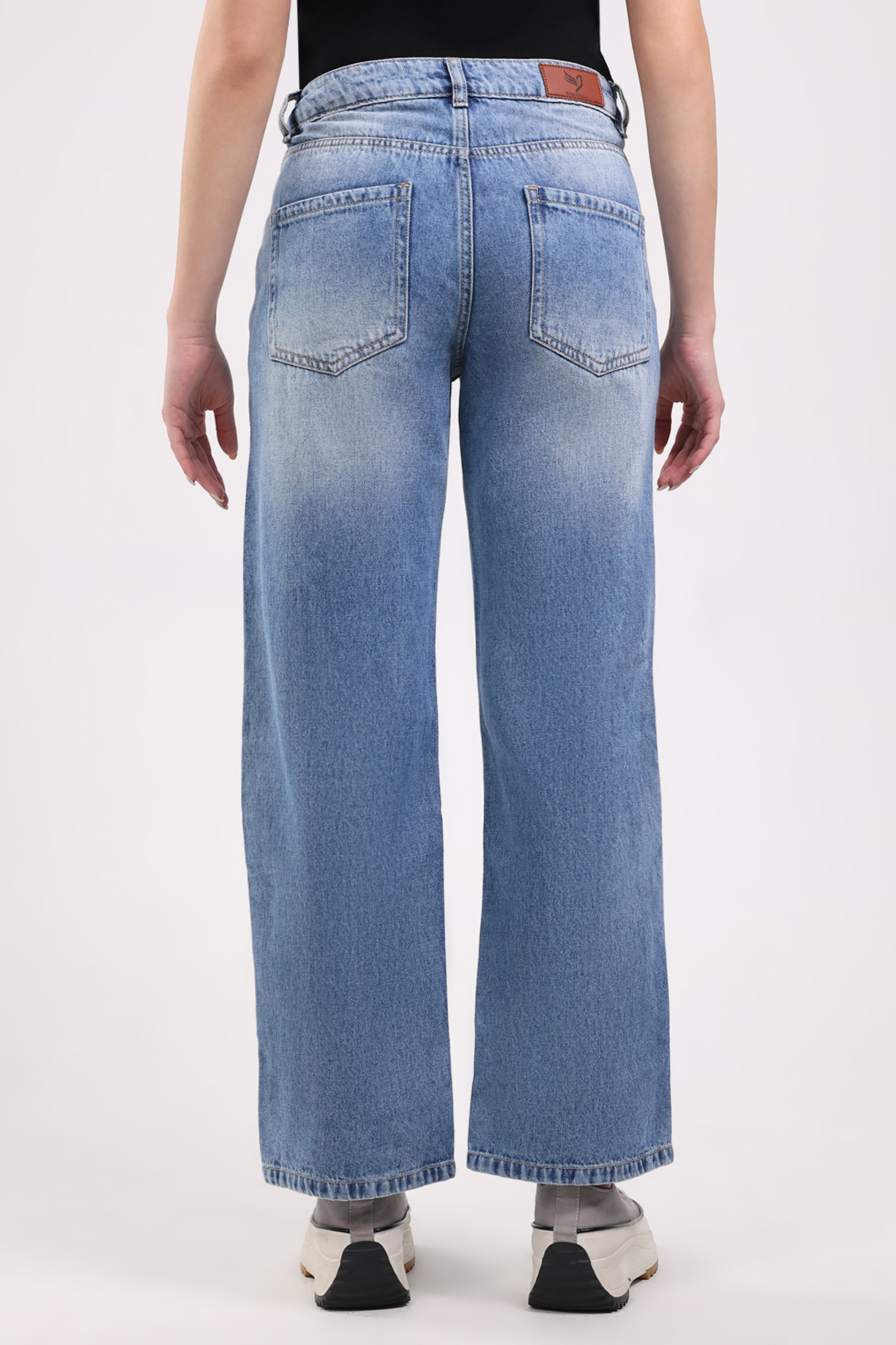 Light Blue Straight Leg Jeans