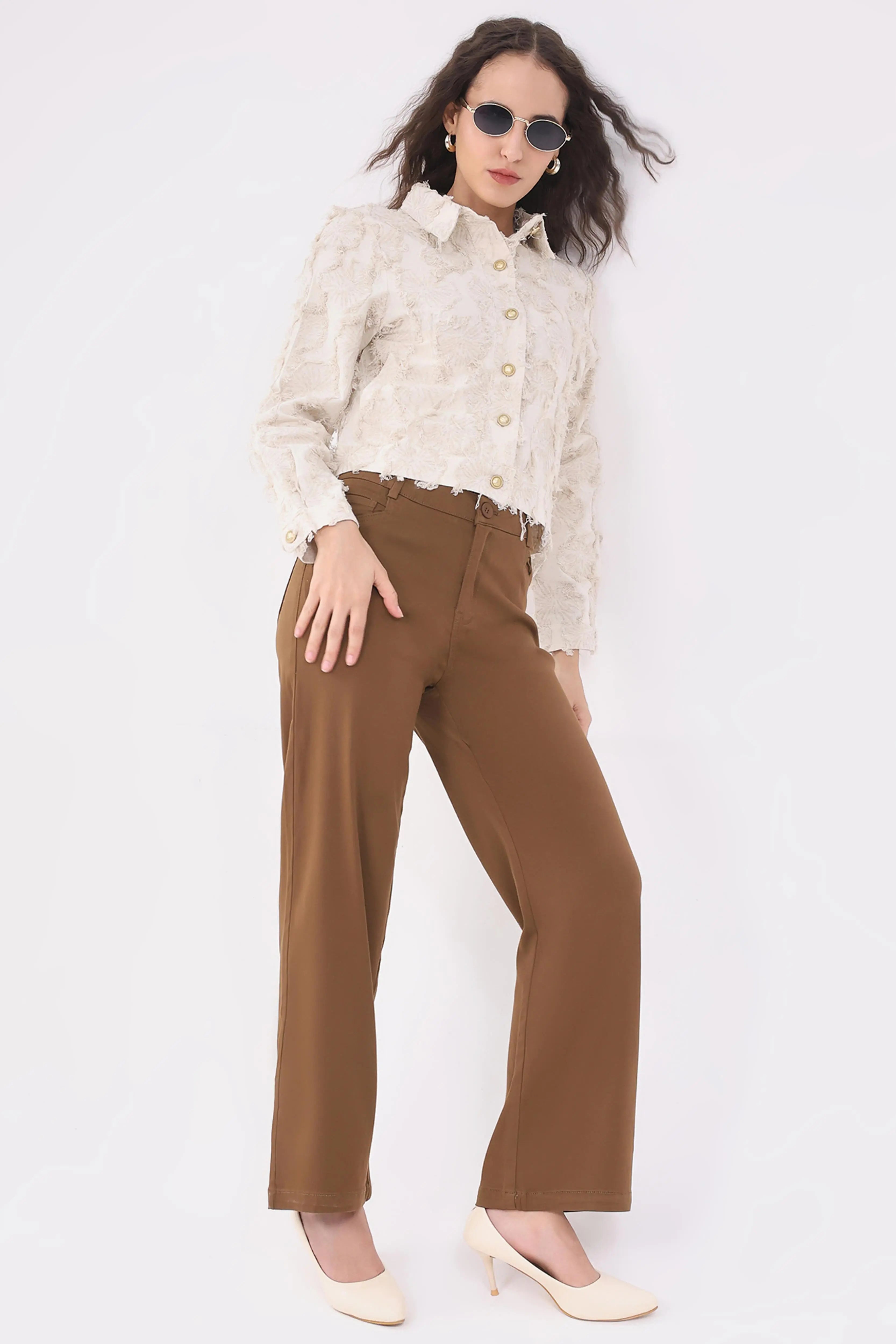 Beige Textured Cotton Shacket - Global Republic