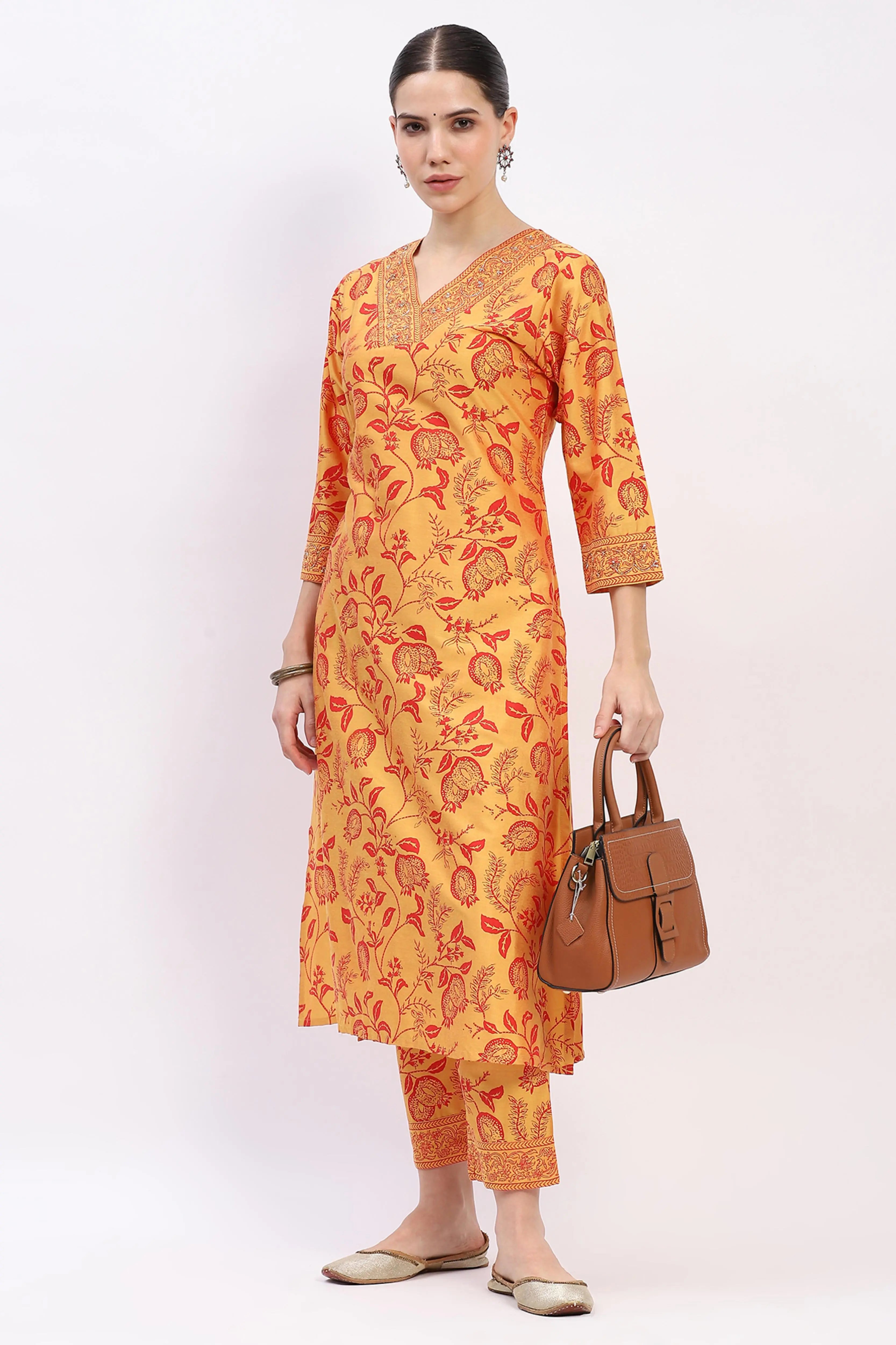 Muslin Embellished Kurta Set - Global Republic