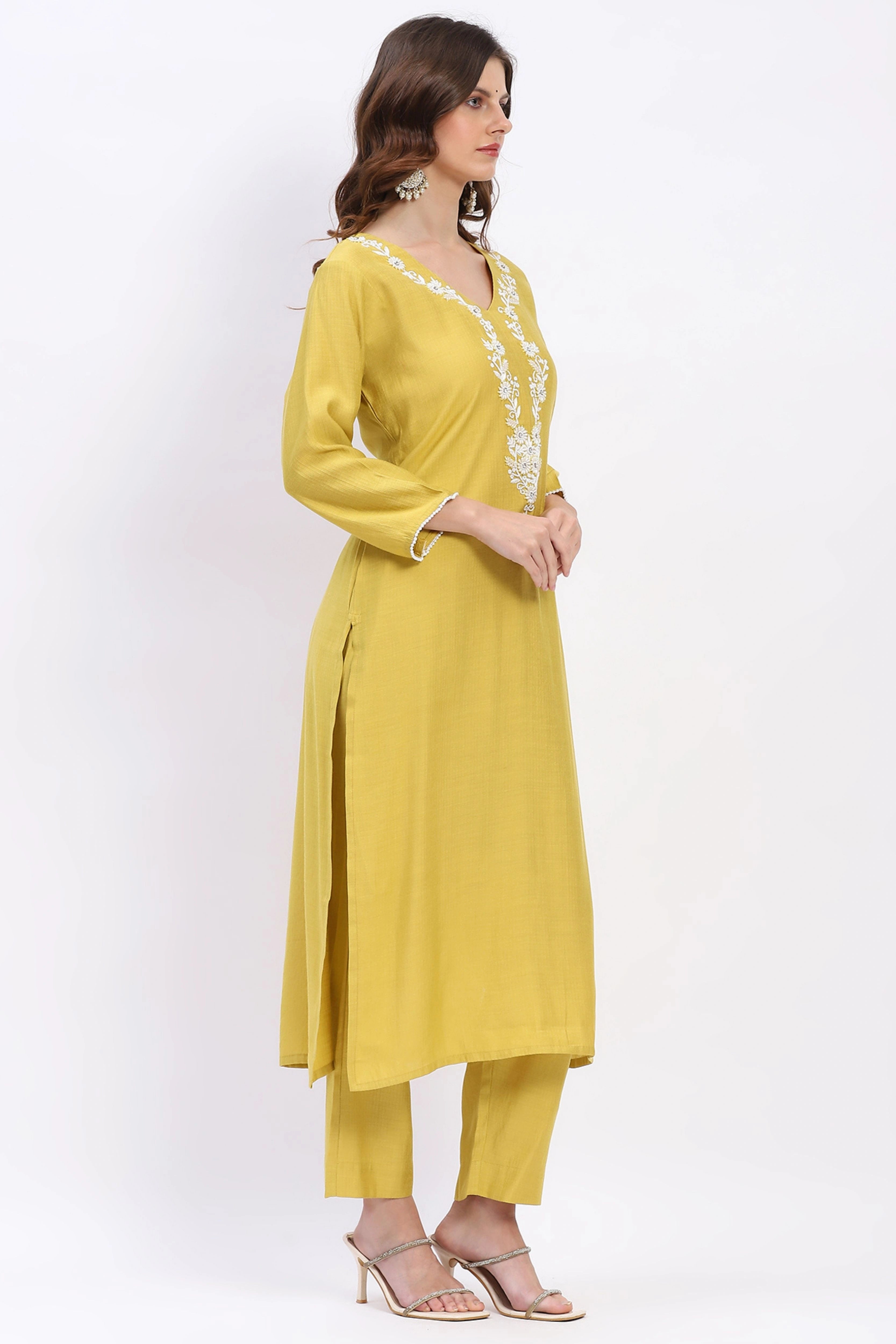 Embellished Muslin Suit Set