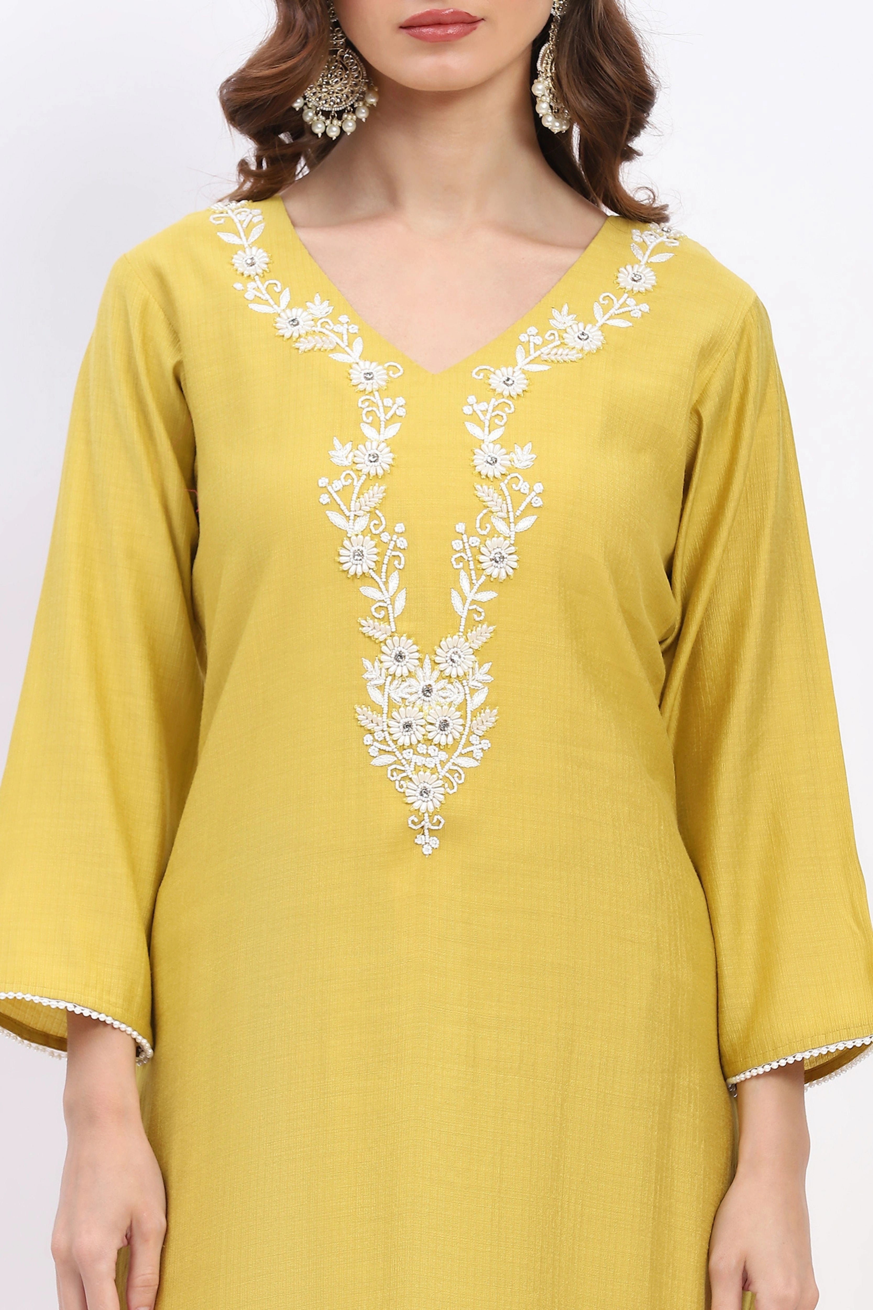 Embellished Muslin Suit Set