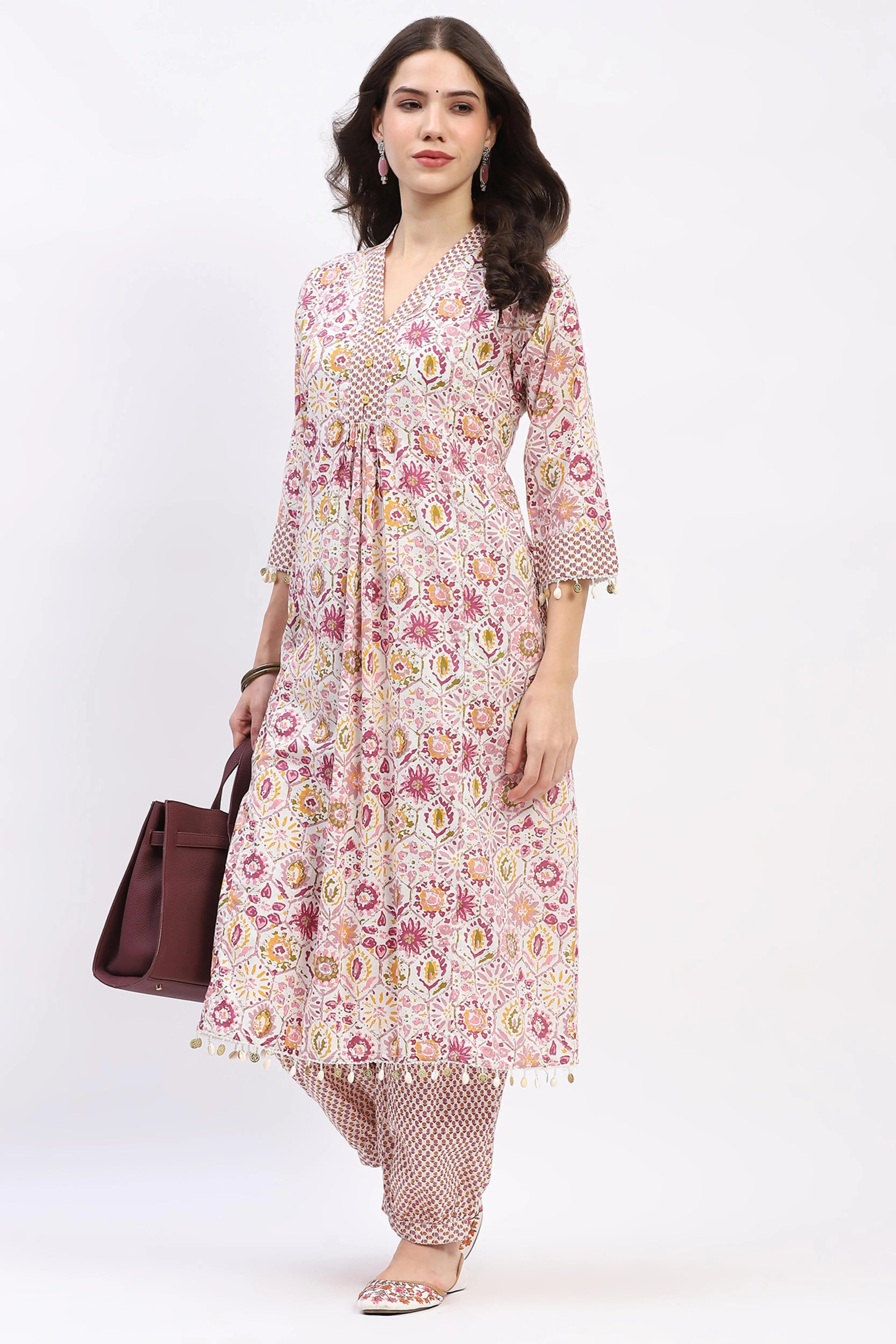Cotton Floral Kurta Set - Global Republic