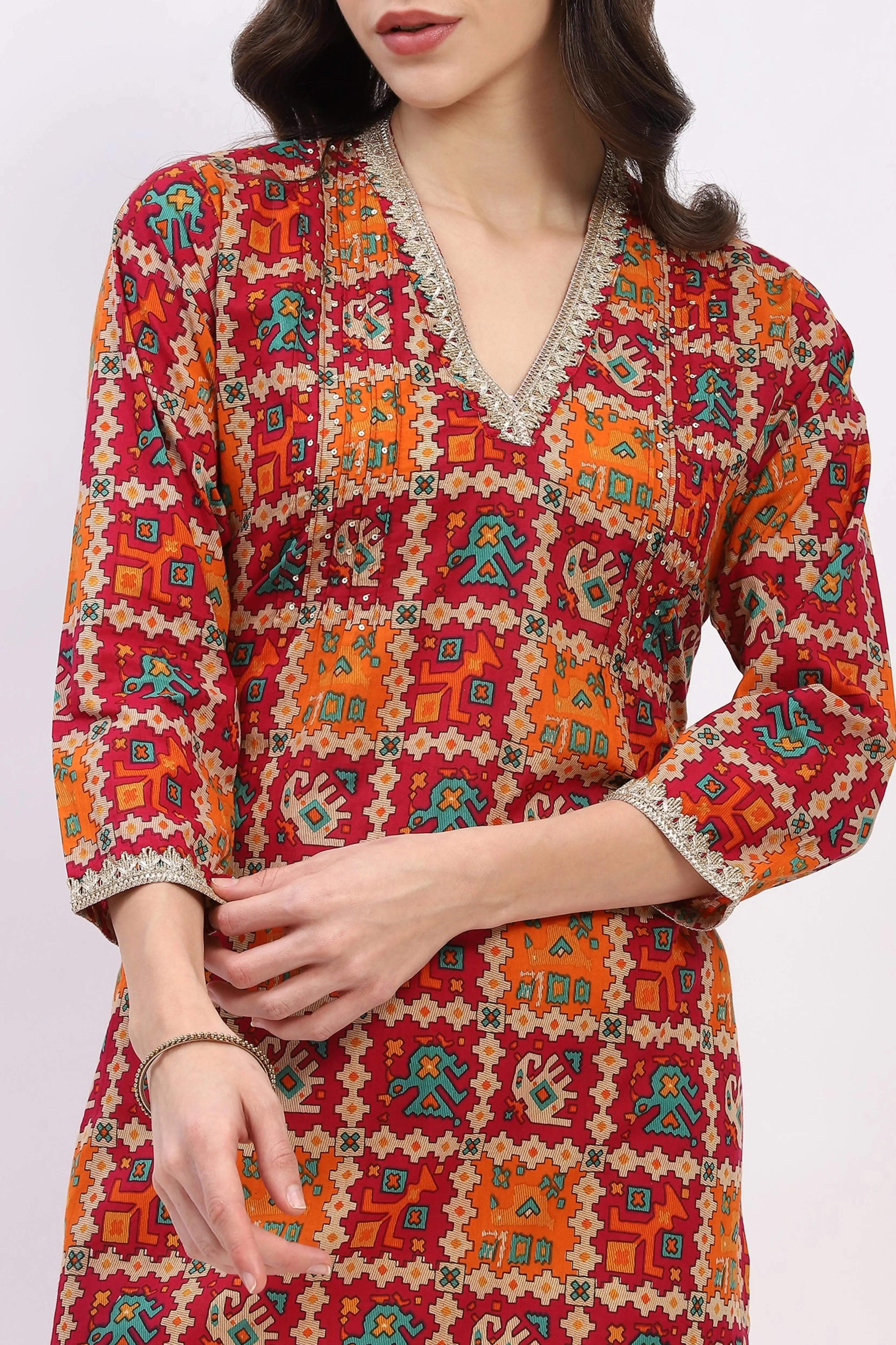 Printed Cotton Kurta - Global Republic