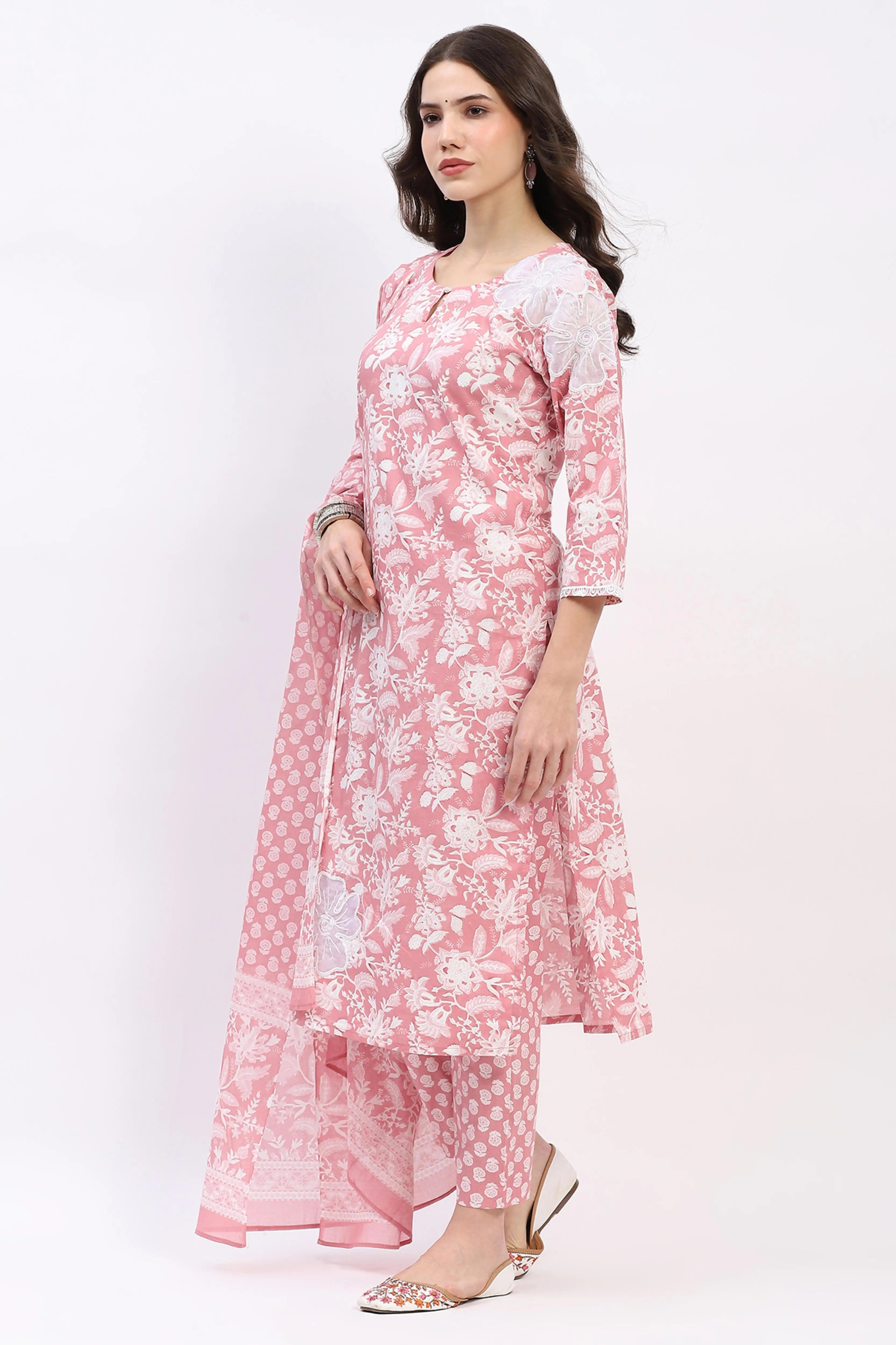 Floral Cotton Kurta Set - Global Republic
