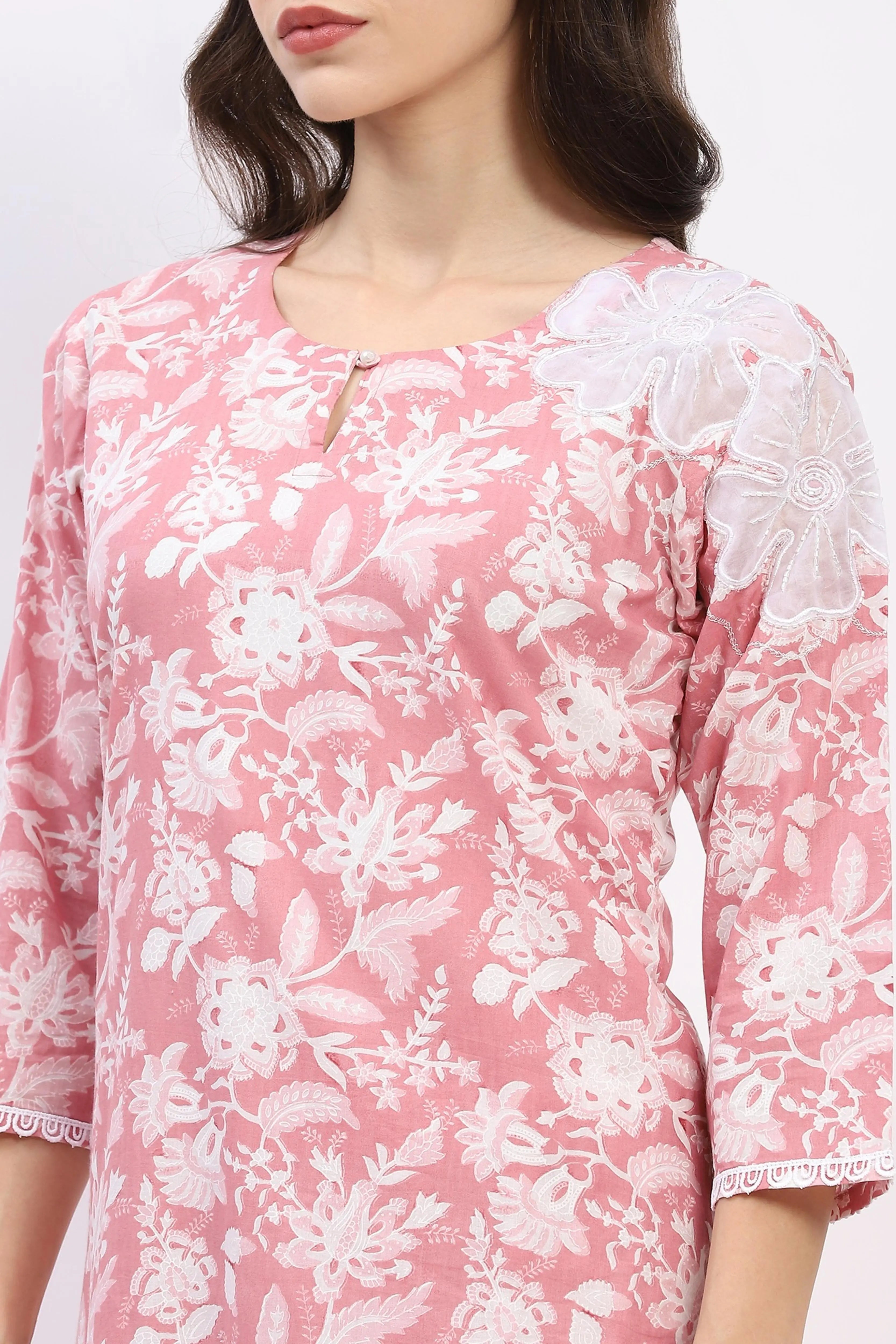 Floral Cotton Kurta Set - Global Republic