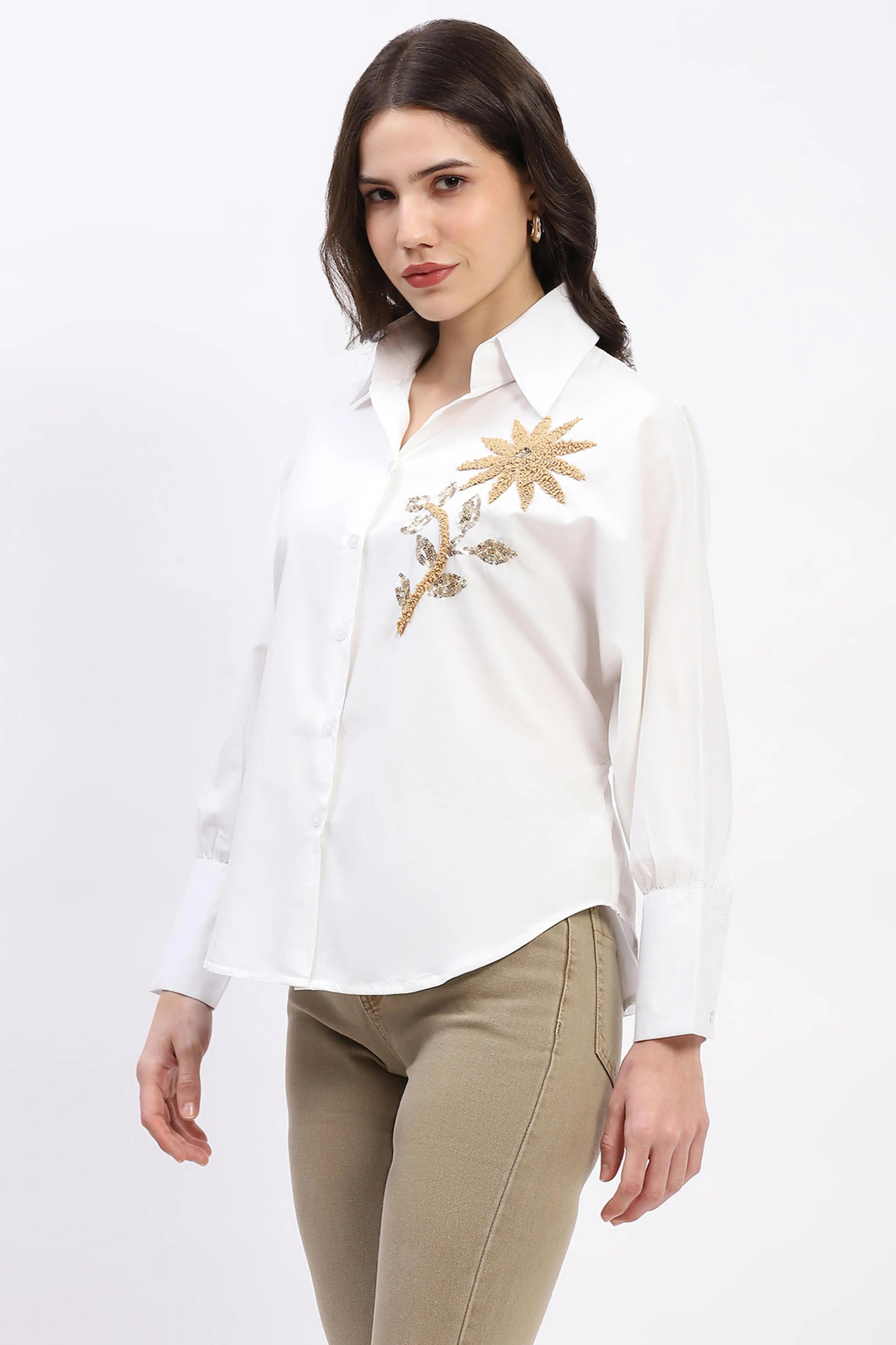 Embellished Cotton Shirt Top - Global Republic