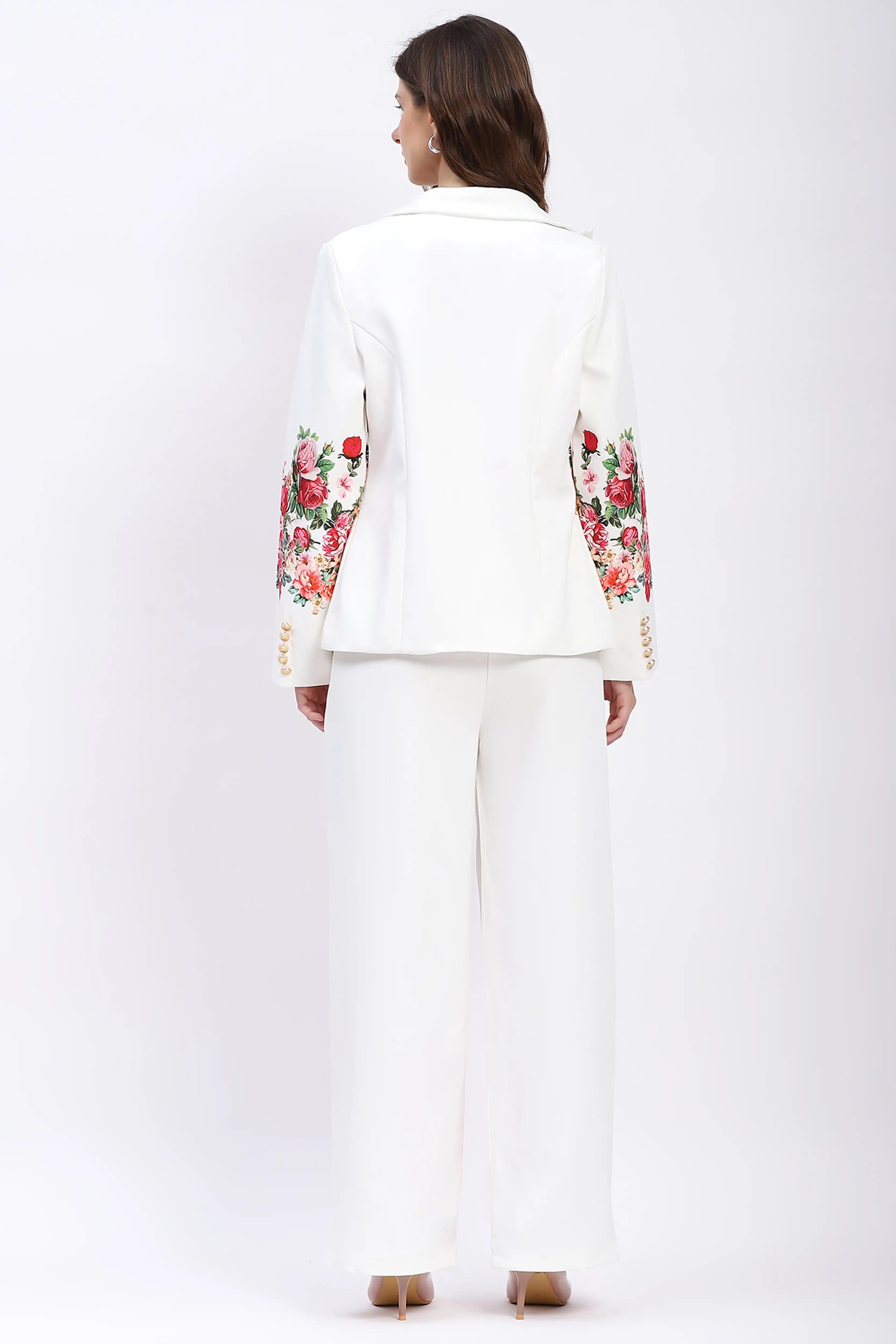 Floral Placement Print Coat