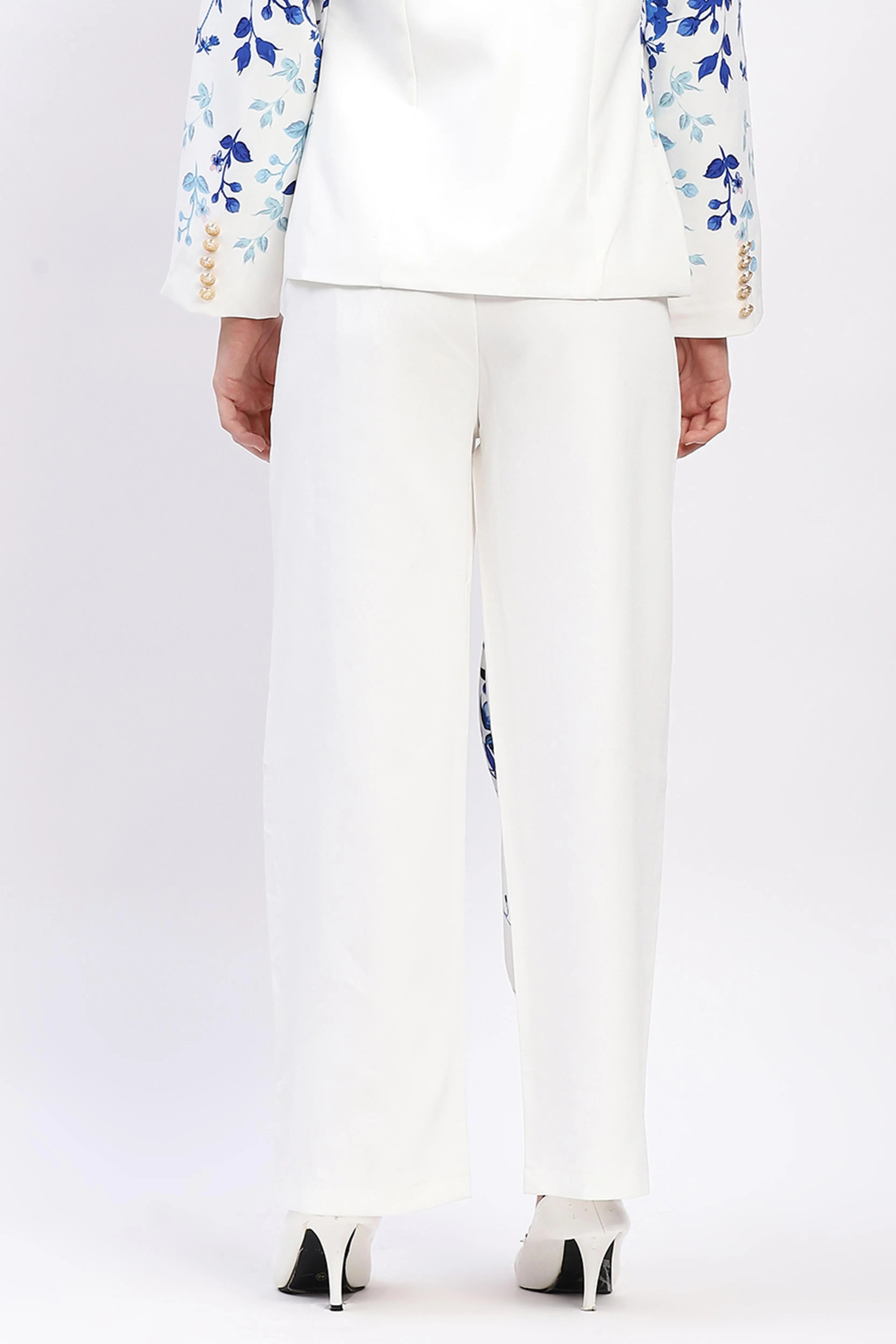 Elegant Floral Straight-Fit Trousers - Global Republic
