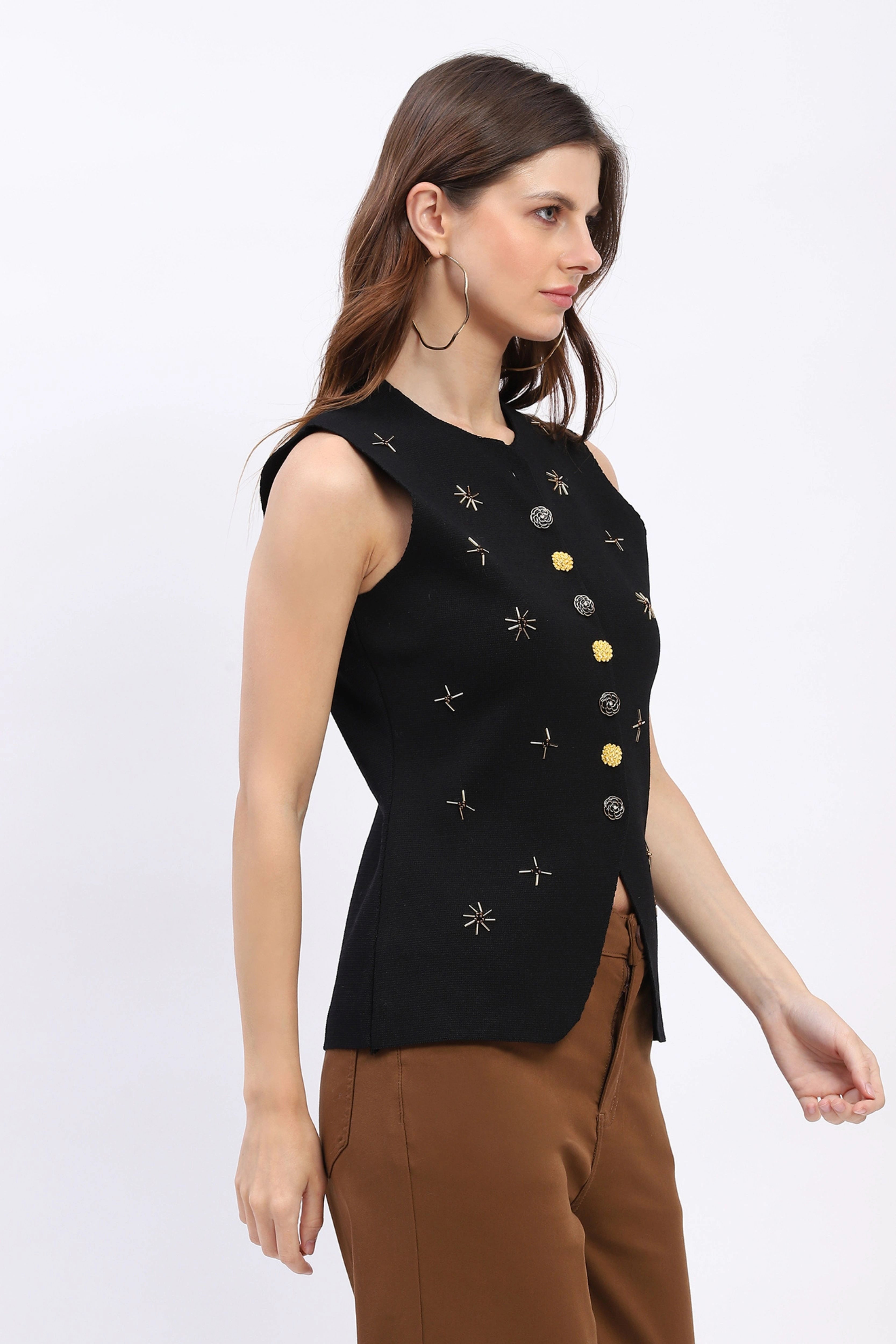 Embellished Floral Waistcoat - Global Republic