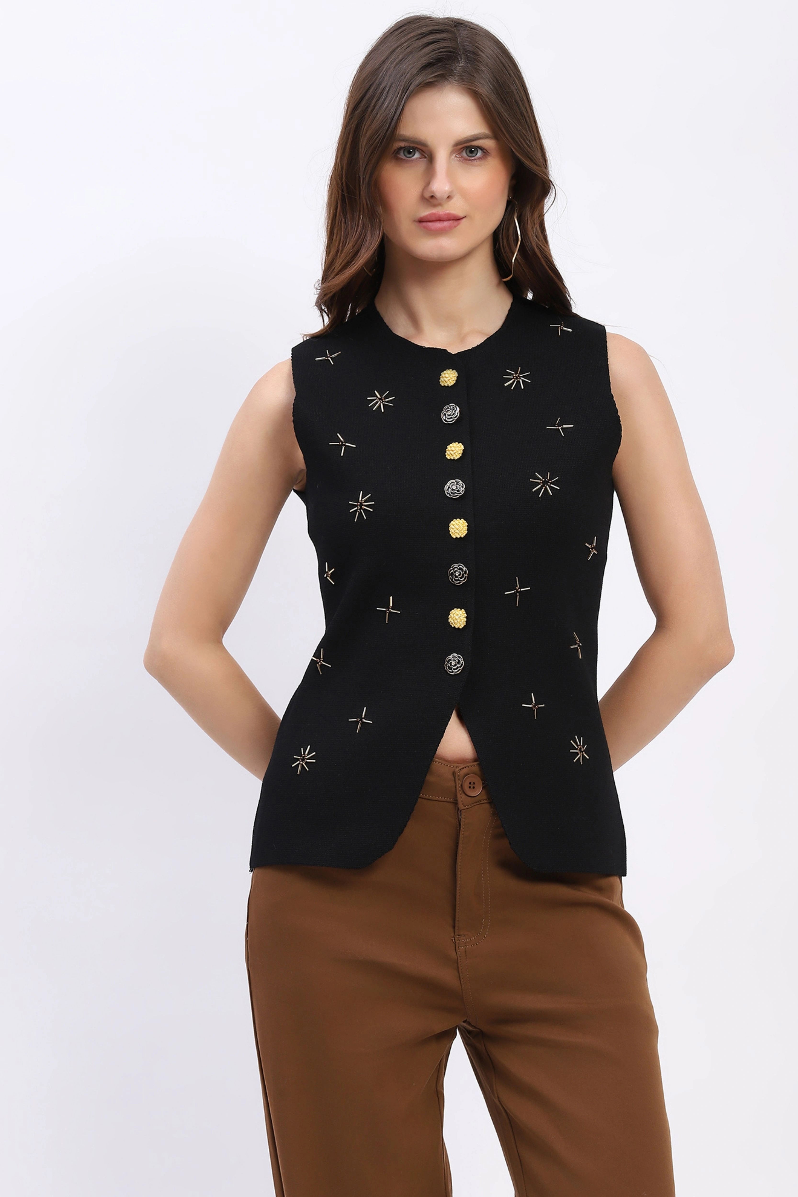 Embellished Floral Waistcoat - Global Republic