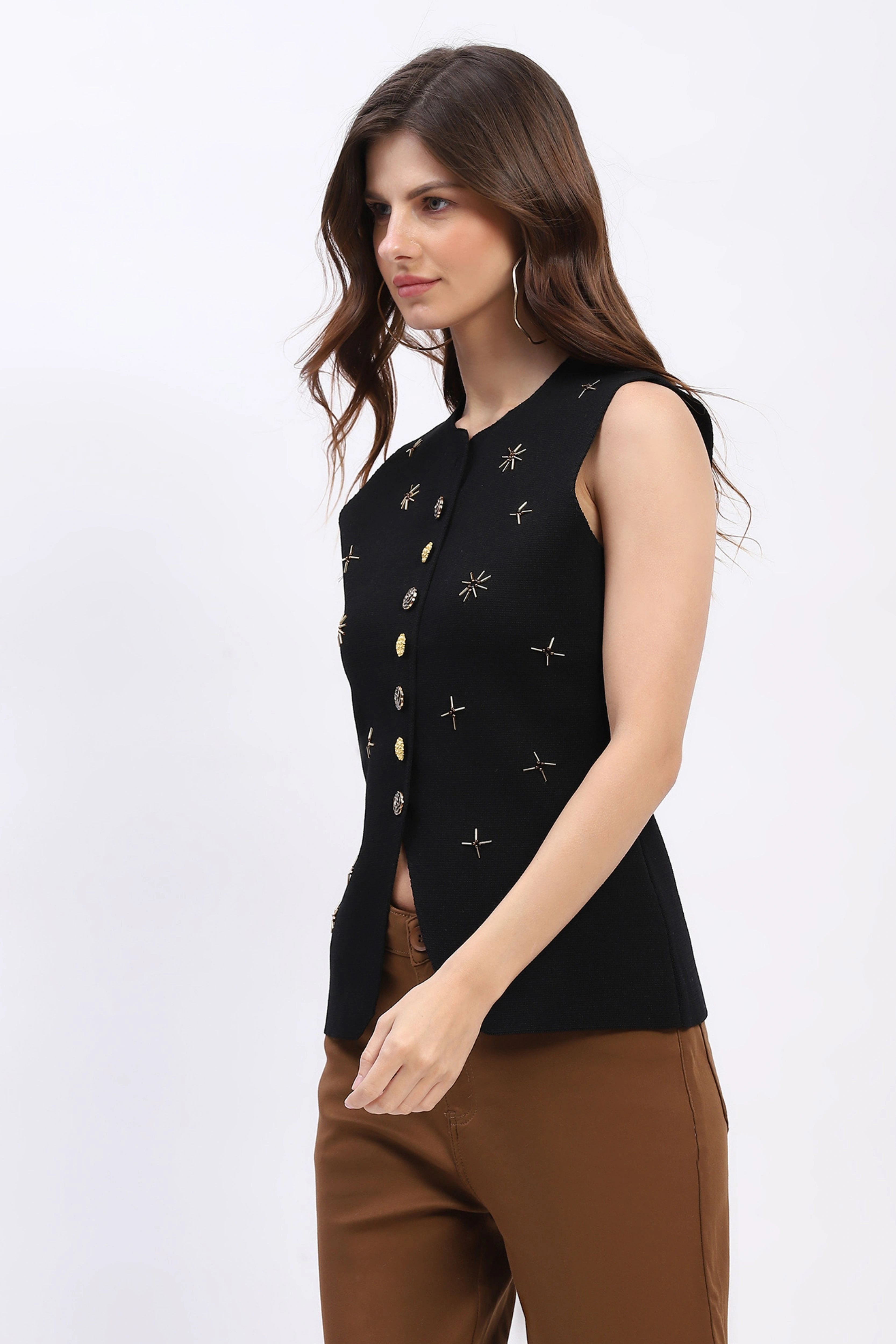Embellished Floral Waistcoat - Global Republic