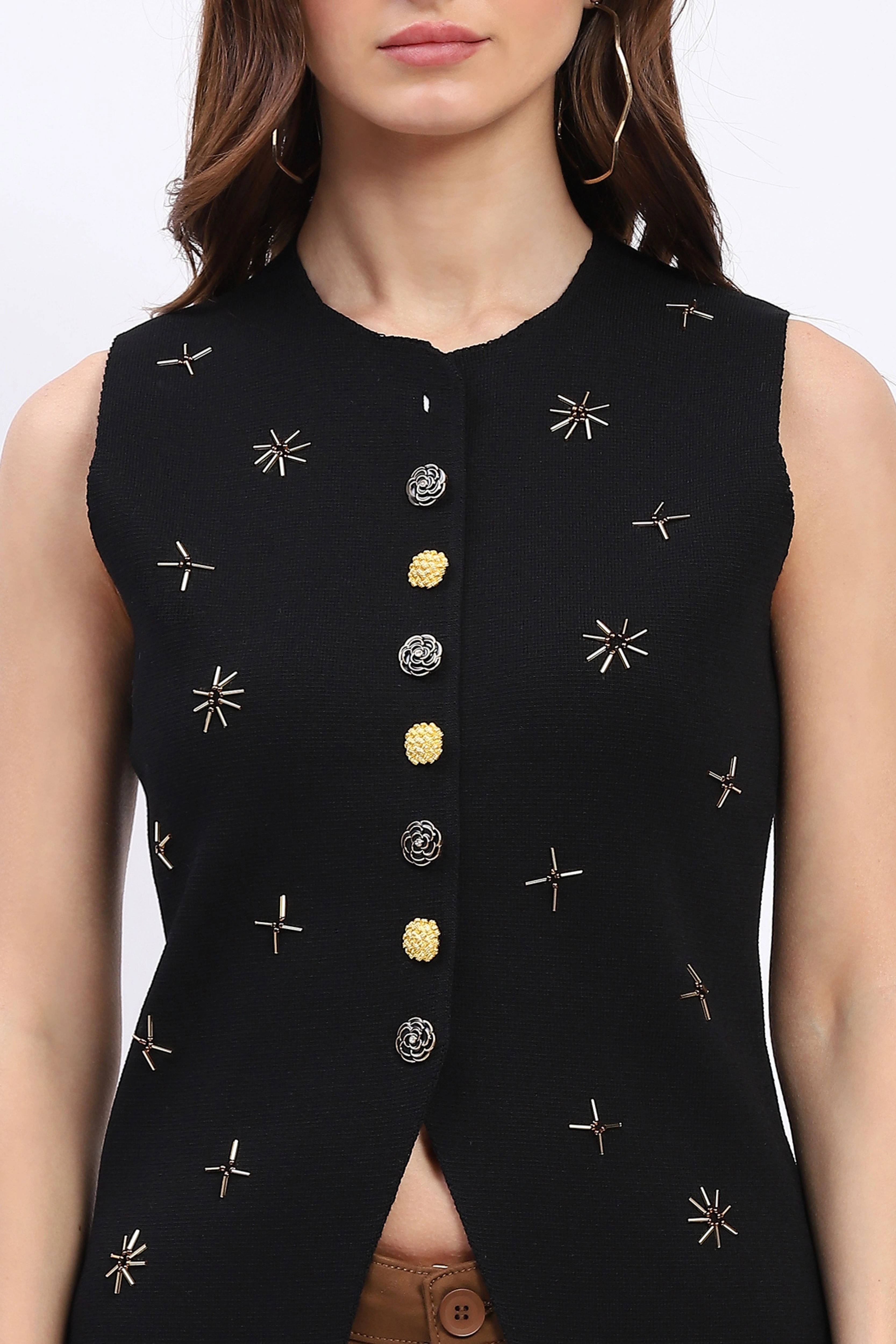 Embellished Floral Waistcoat - Global Republic