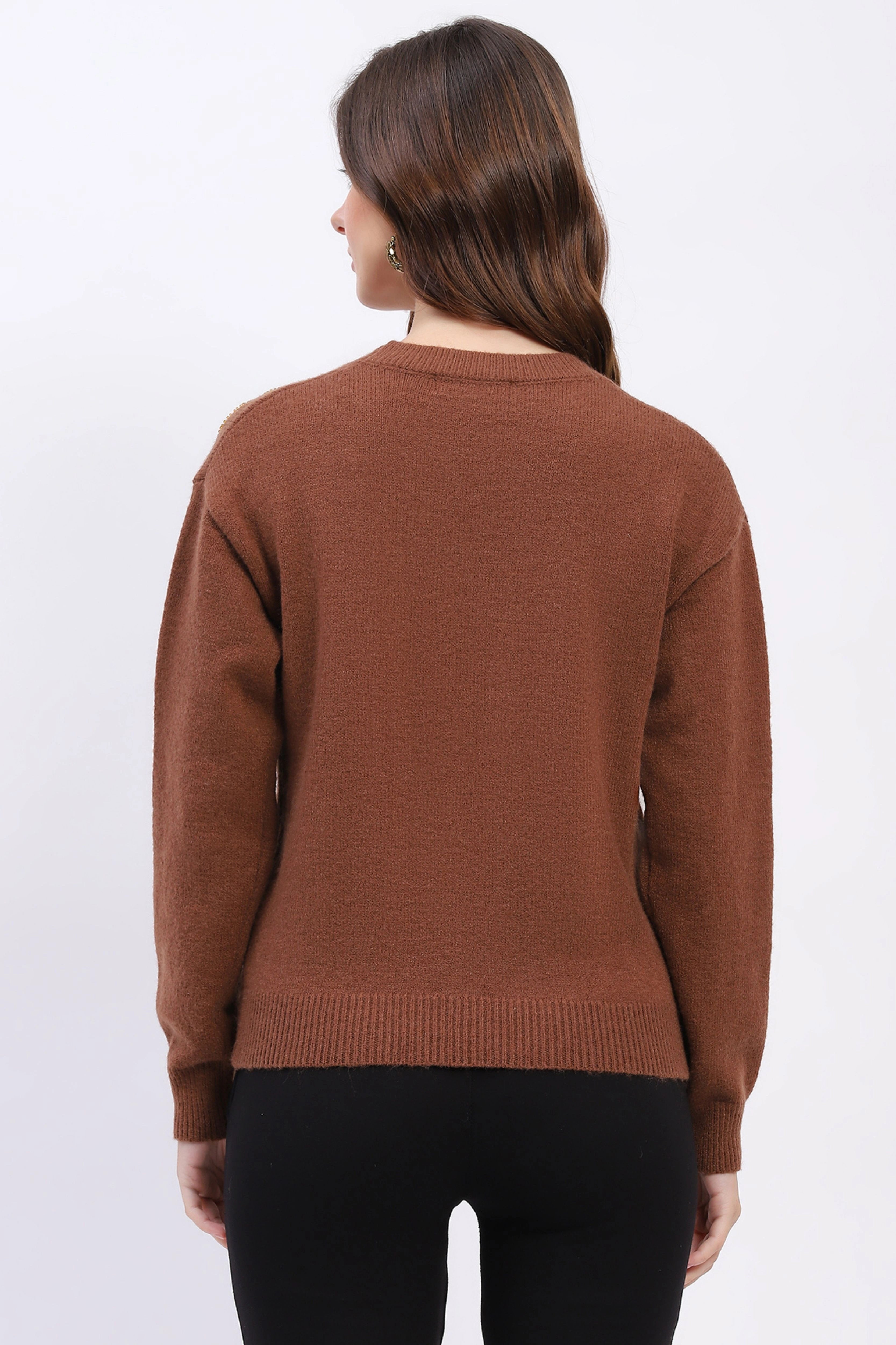 Floral Embellished Winter Pullover