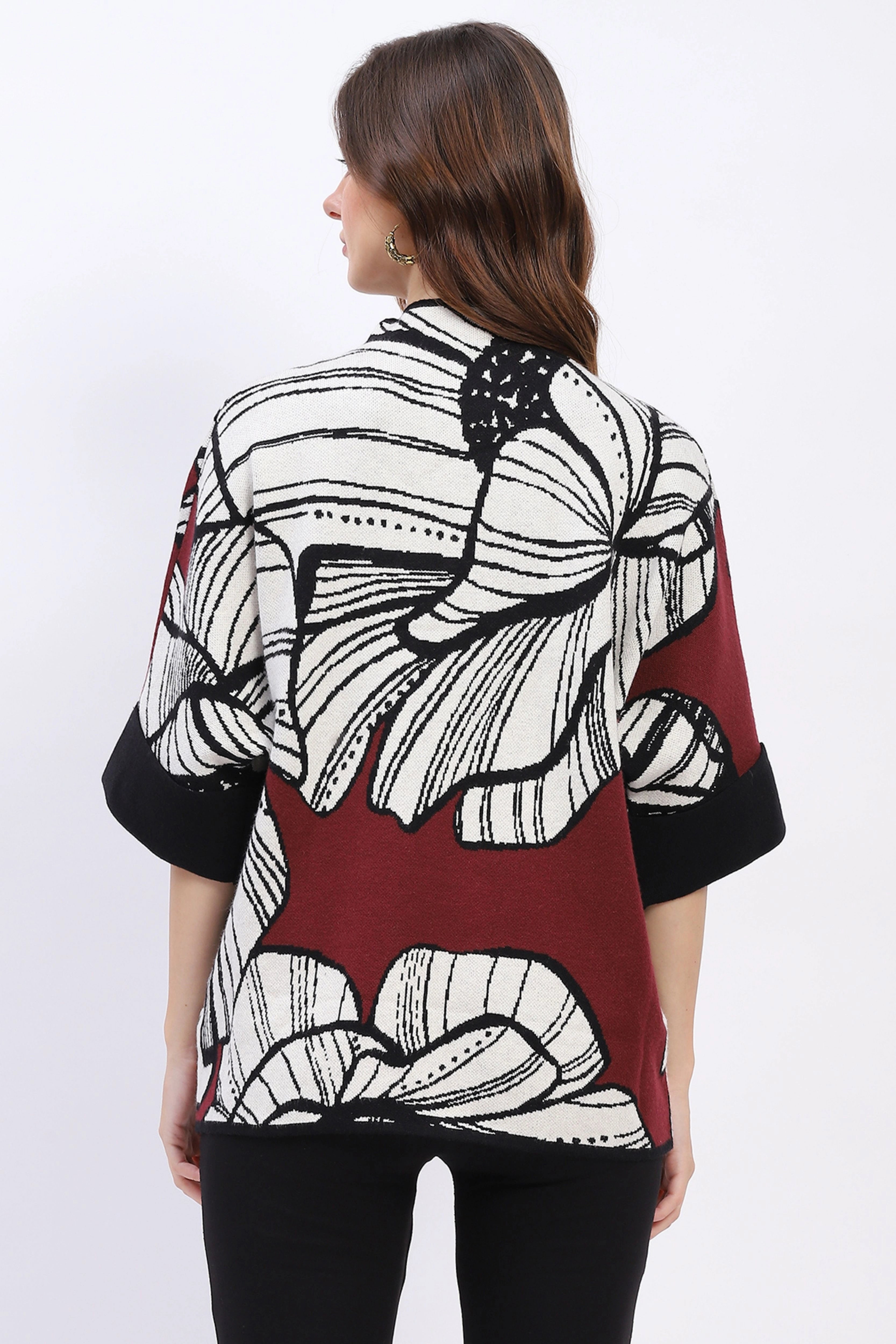 Abstract High Neck Pullover - Global Republic