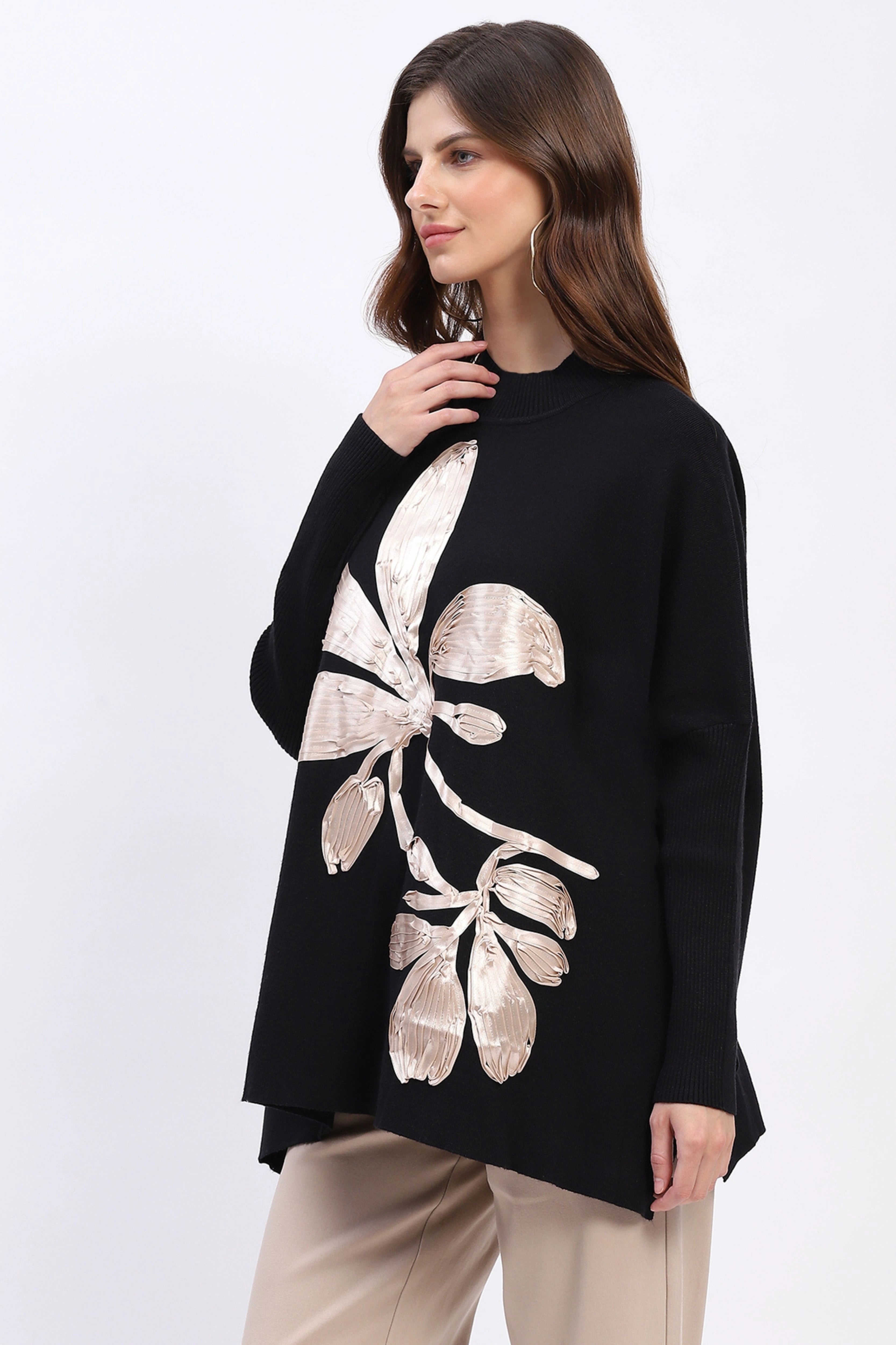 Oversized Ribbon Detail Pullover - Global Republic