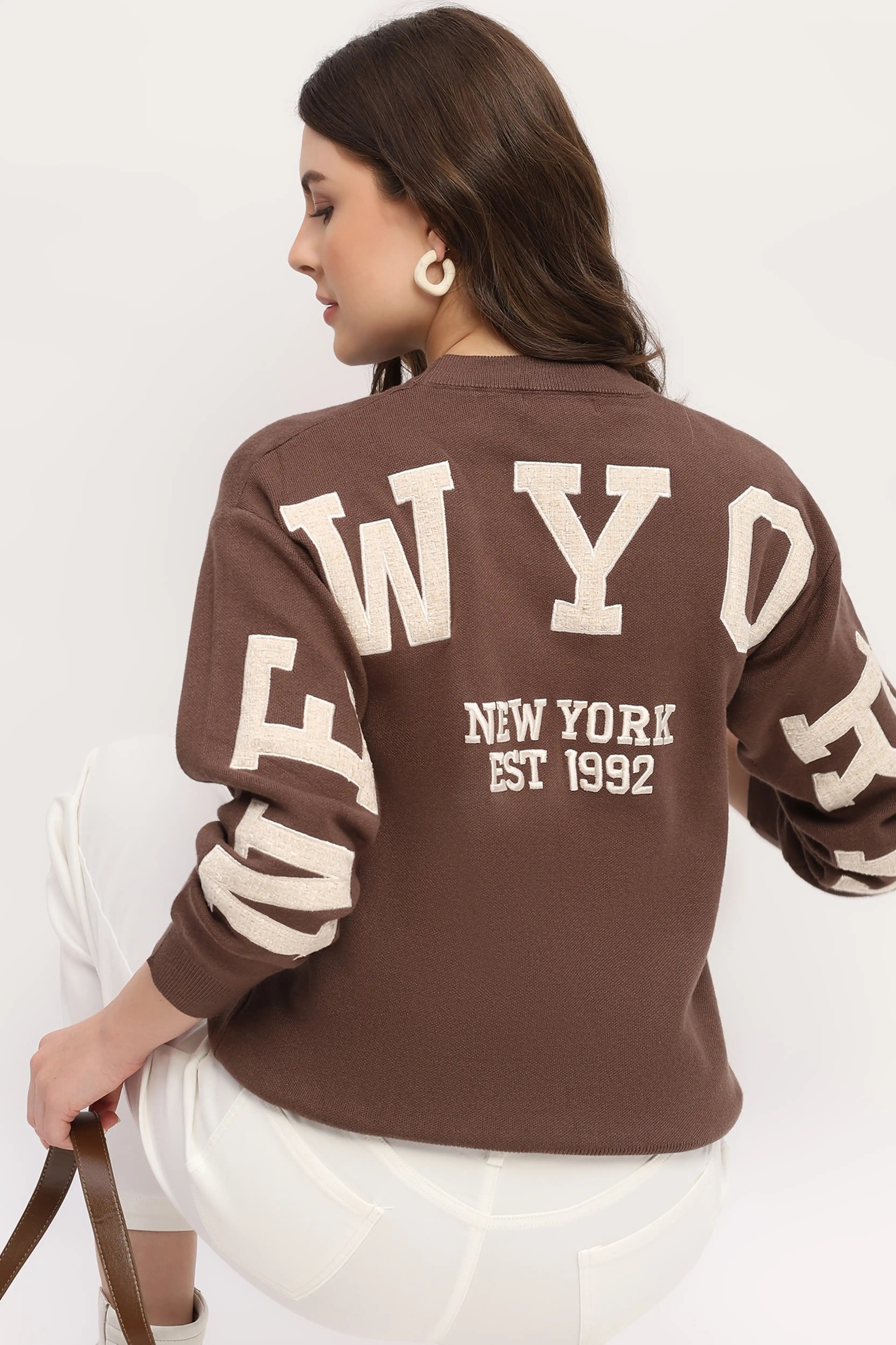 Embroidered Back Pullover