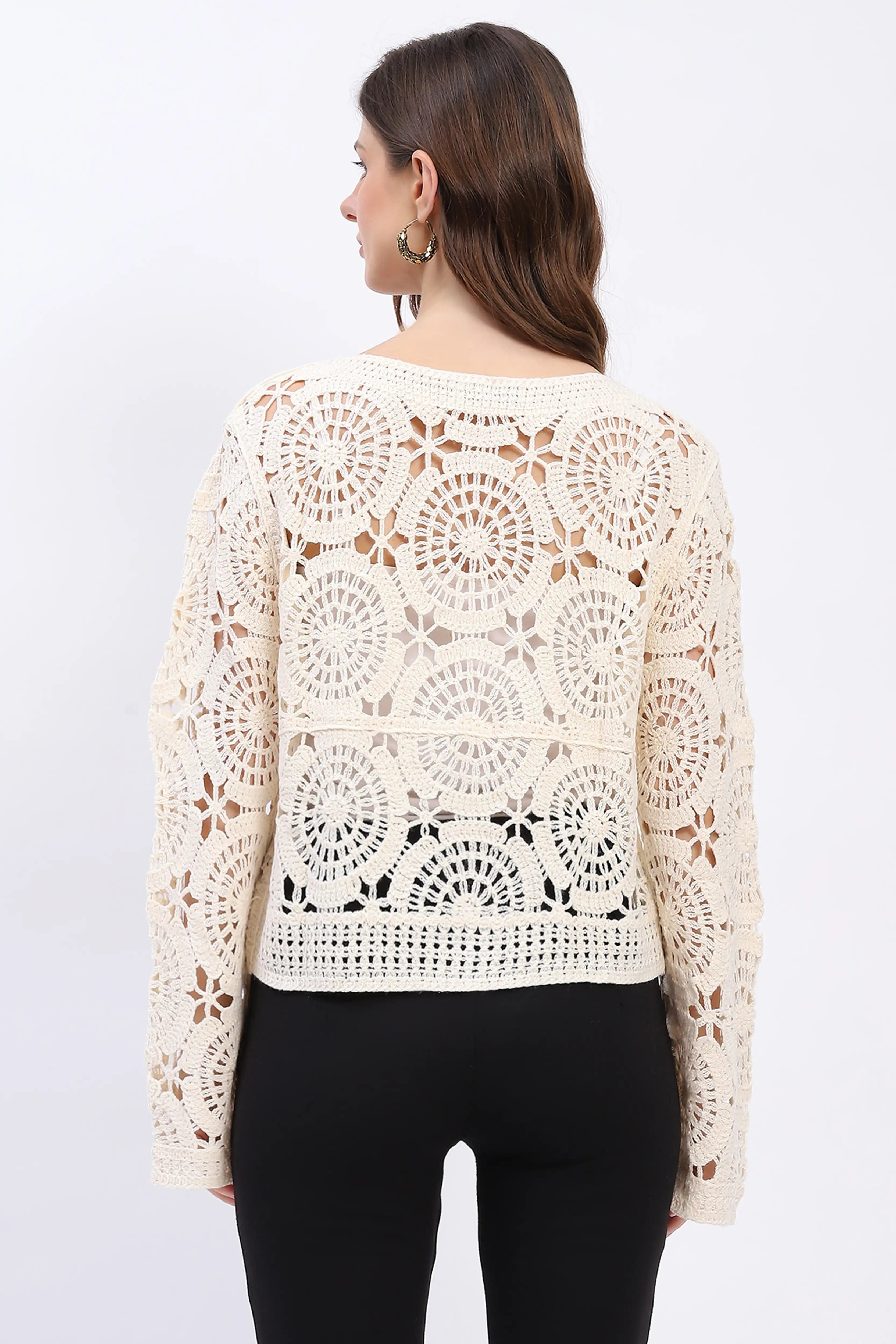 Floral Crochet Woven Top - Global Republic