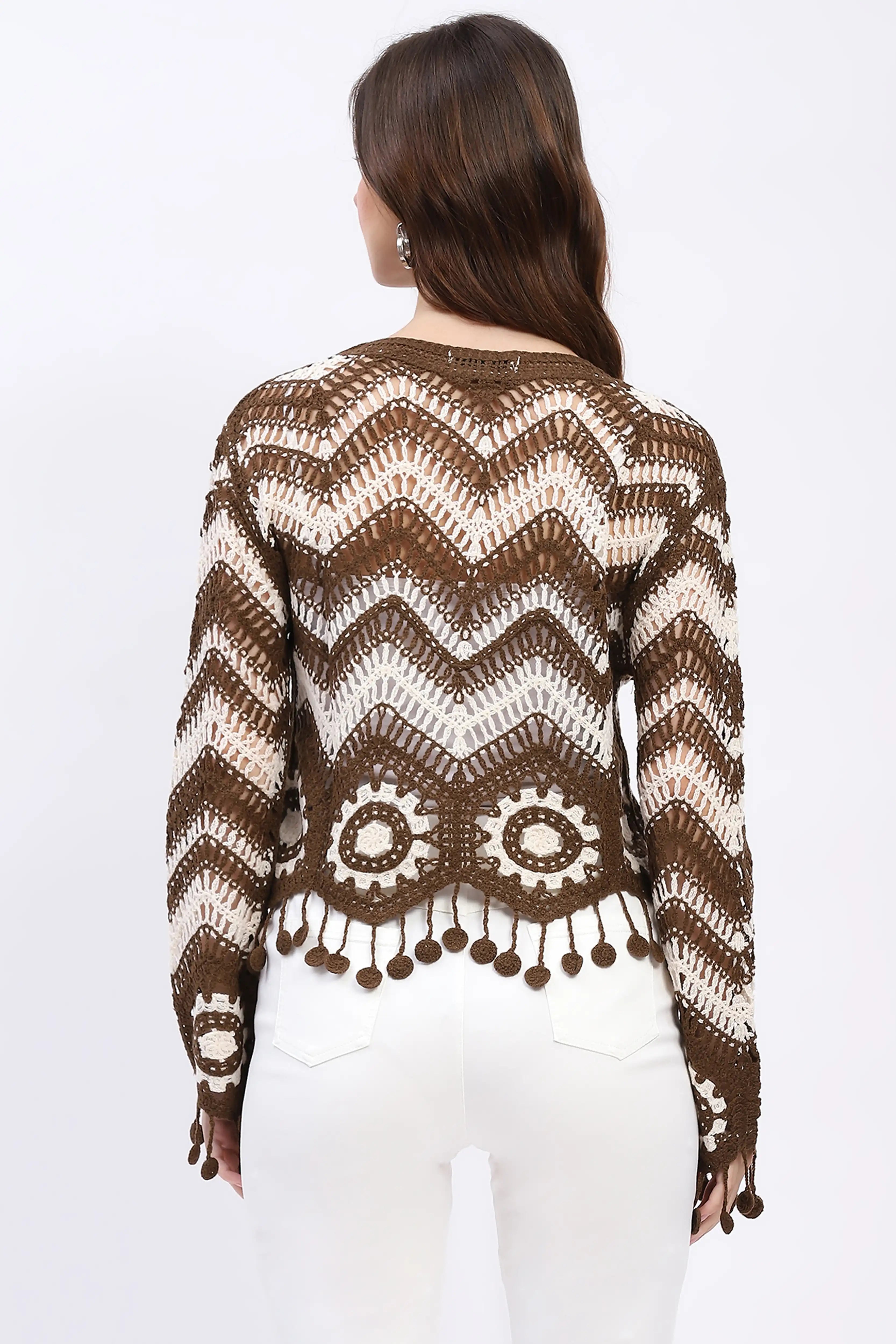 Chevron Woven Crochet Top - Global Republic