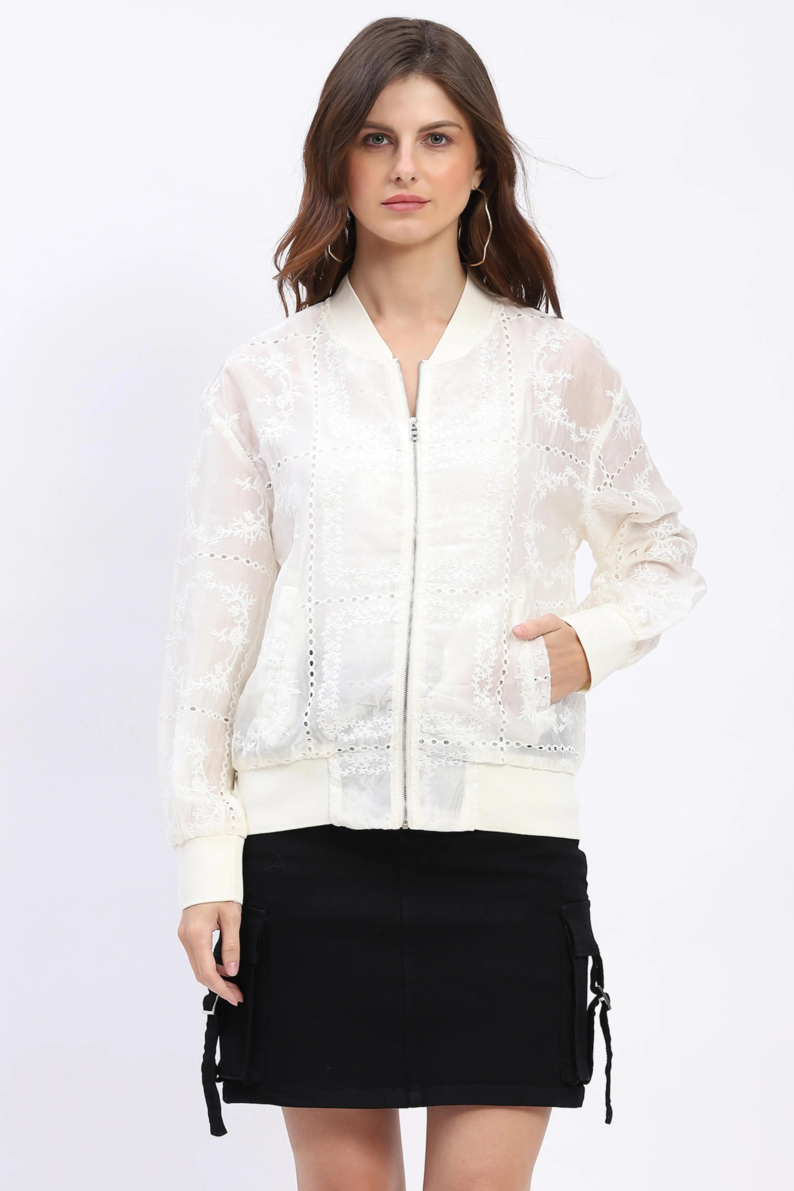 Embroidered Silk-Blend Shacket - Global Republic