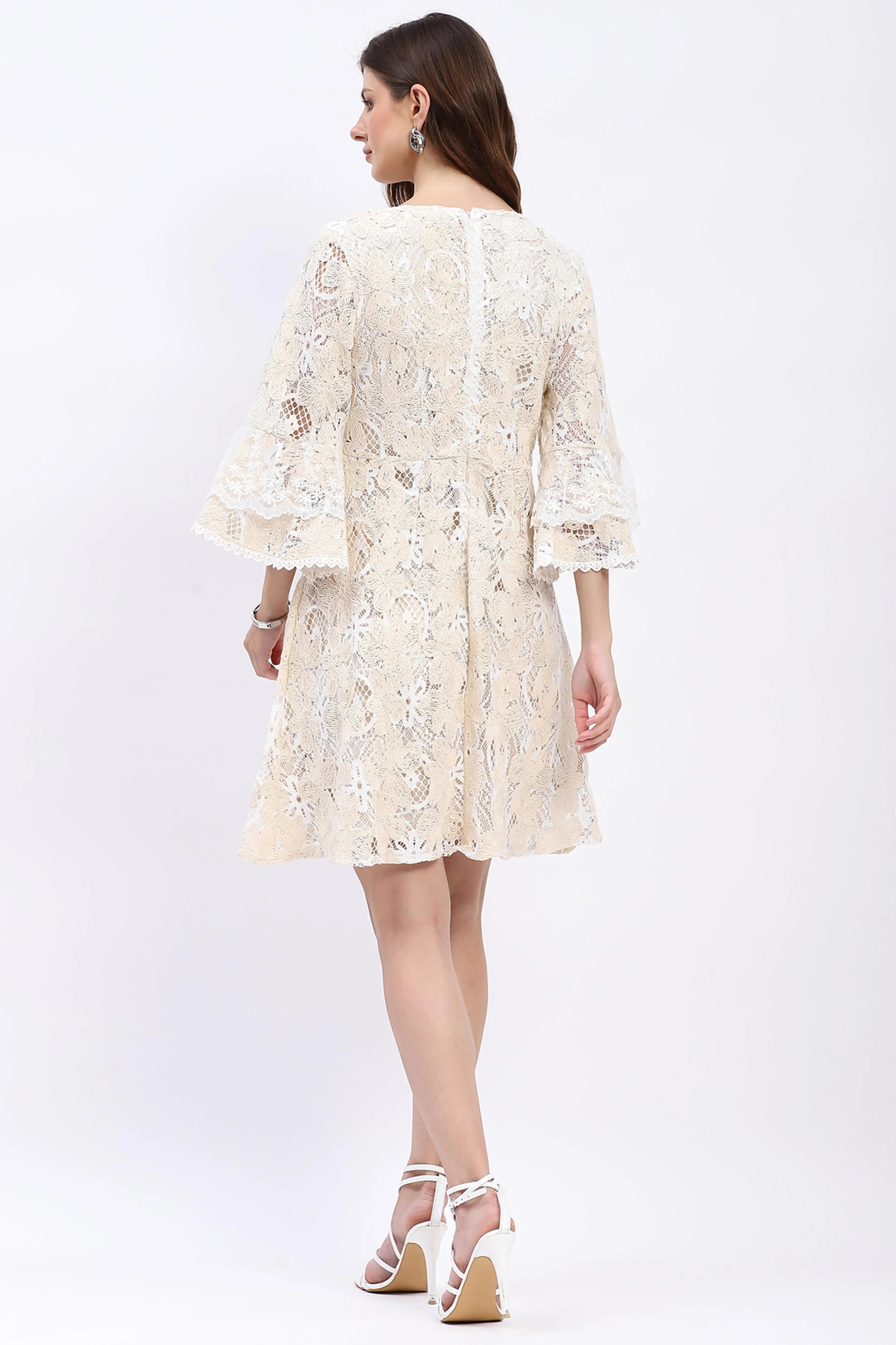 Floral Embroidered A-Line Dress - Global Republic