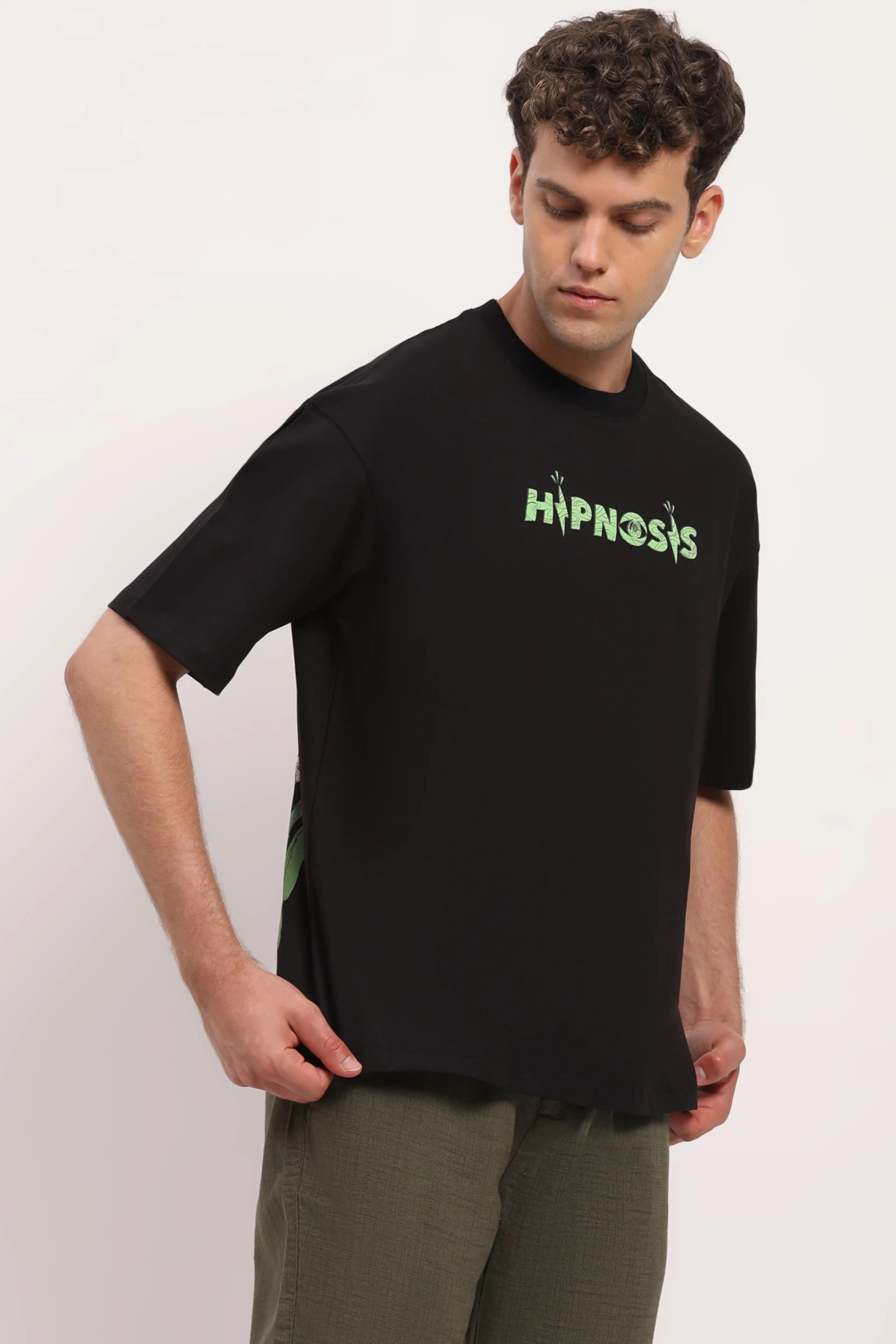 Black Oversized Typography T-shirt