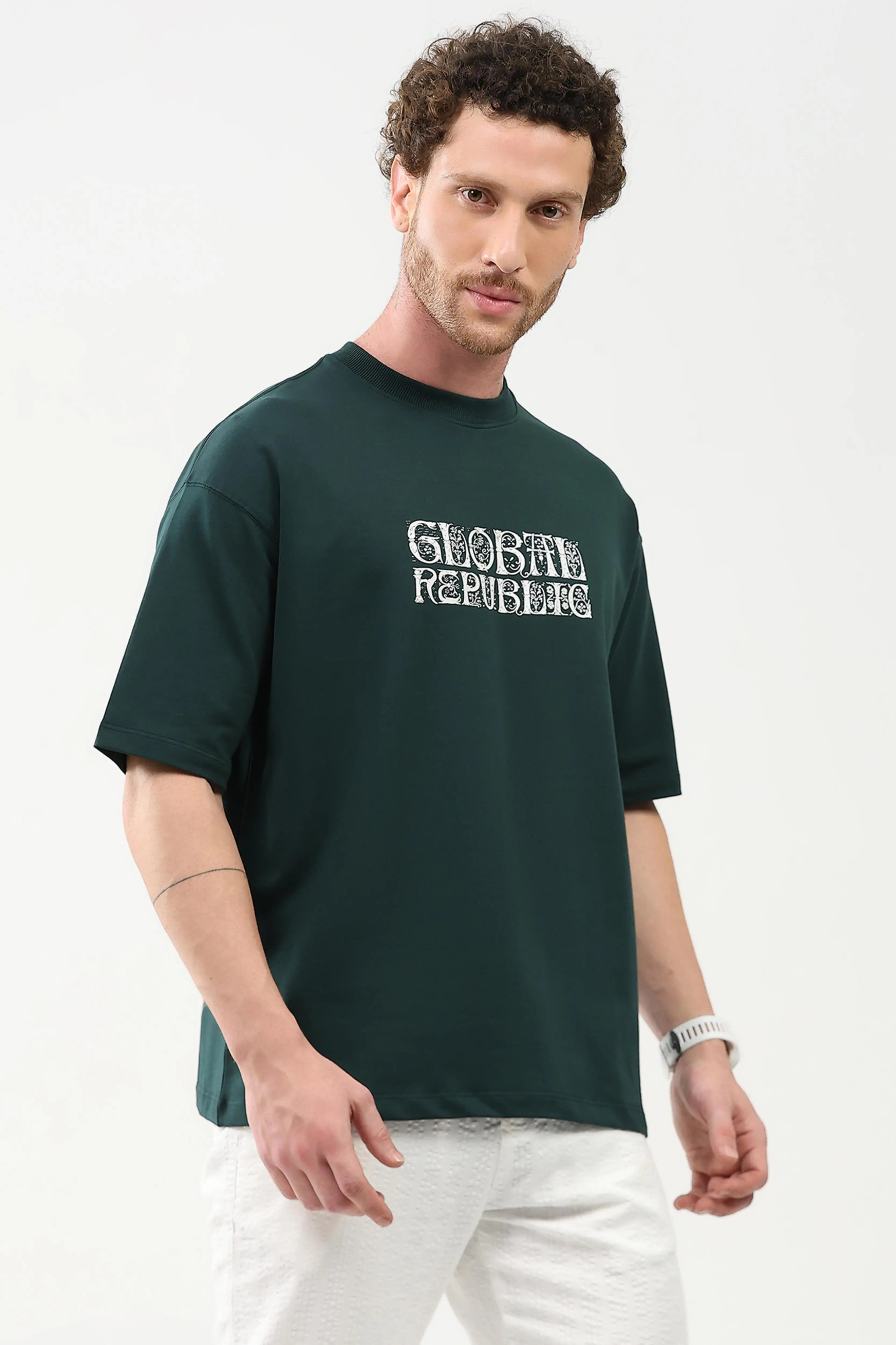 Oversized Stag Graphic T-Shirt