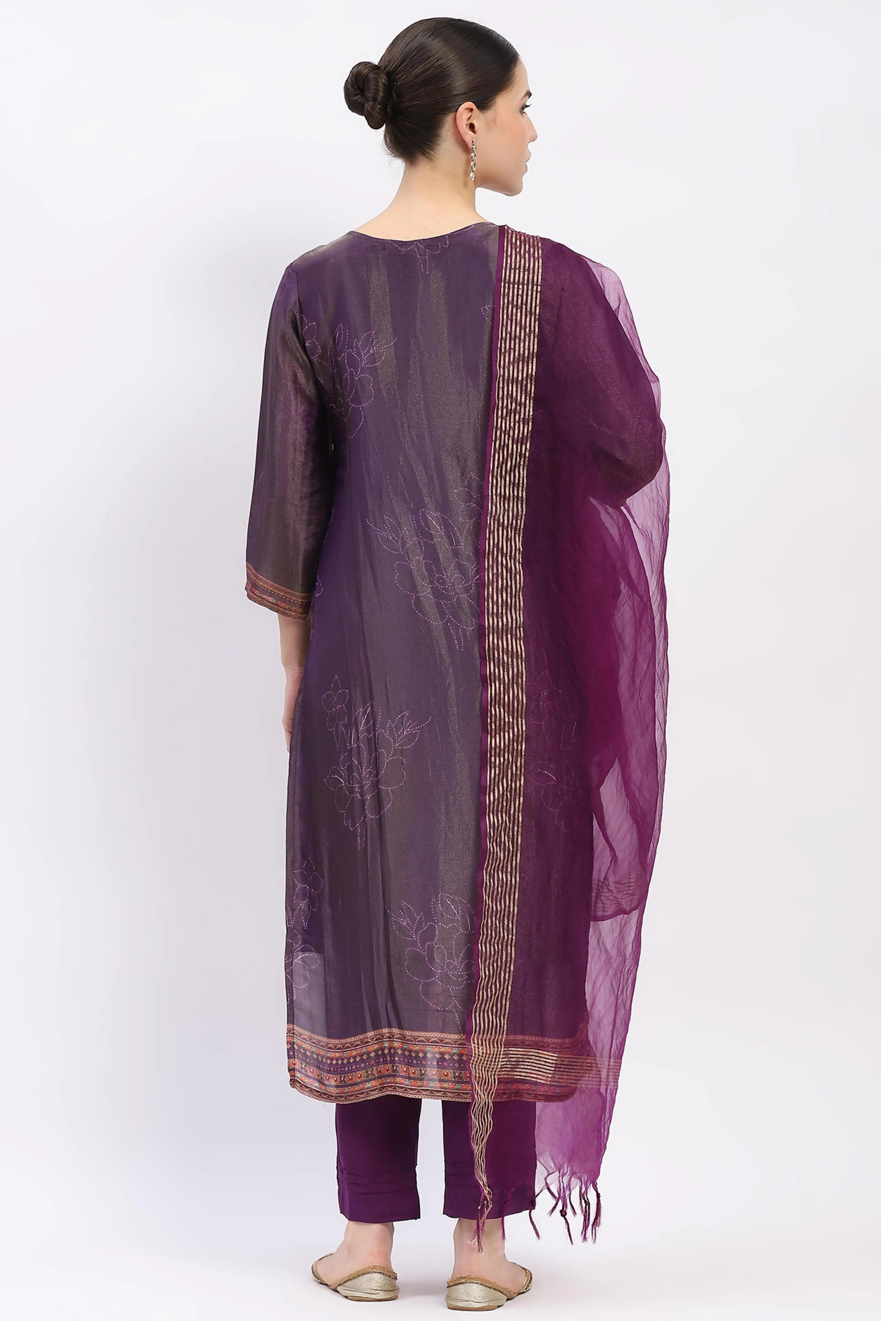 Muslin Embellished Kurta Set - Global Republic