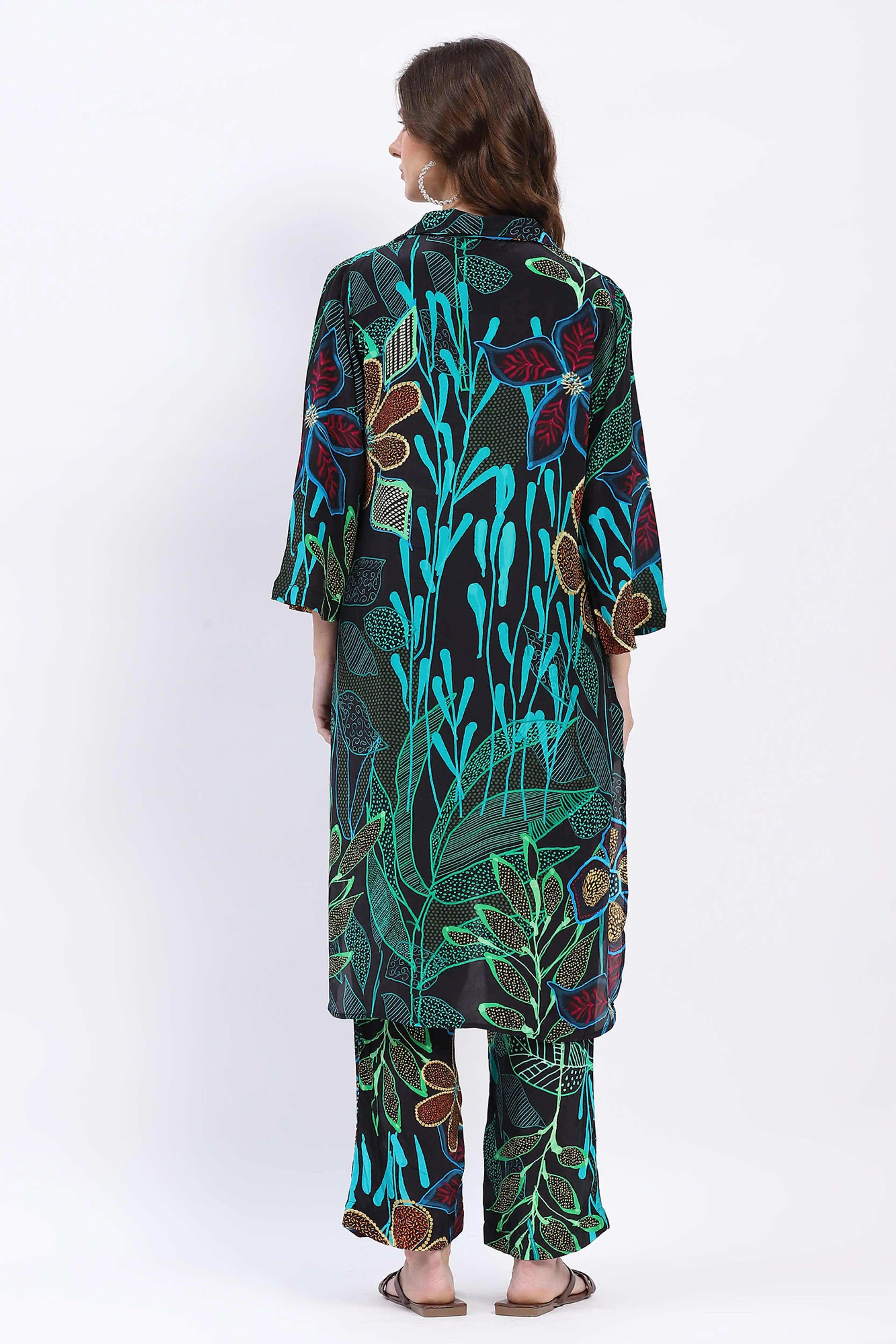 Tropical Print Muslin Kurta Set - Global Republic
