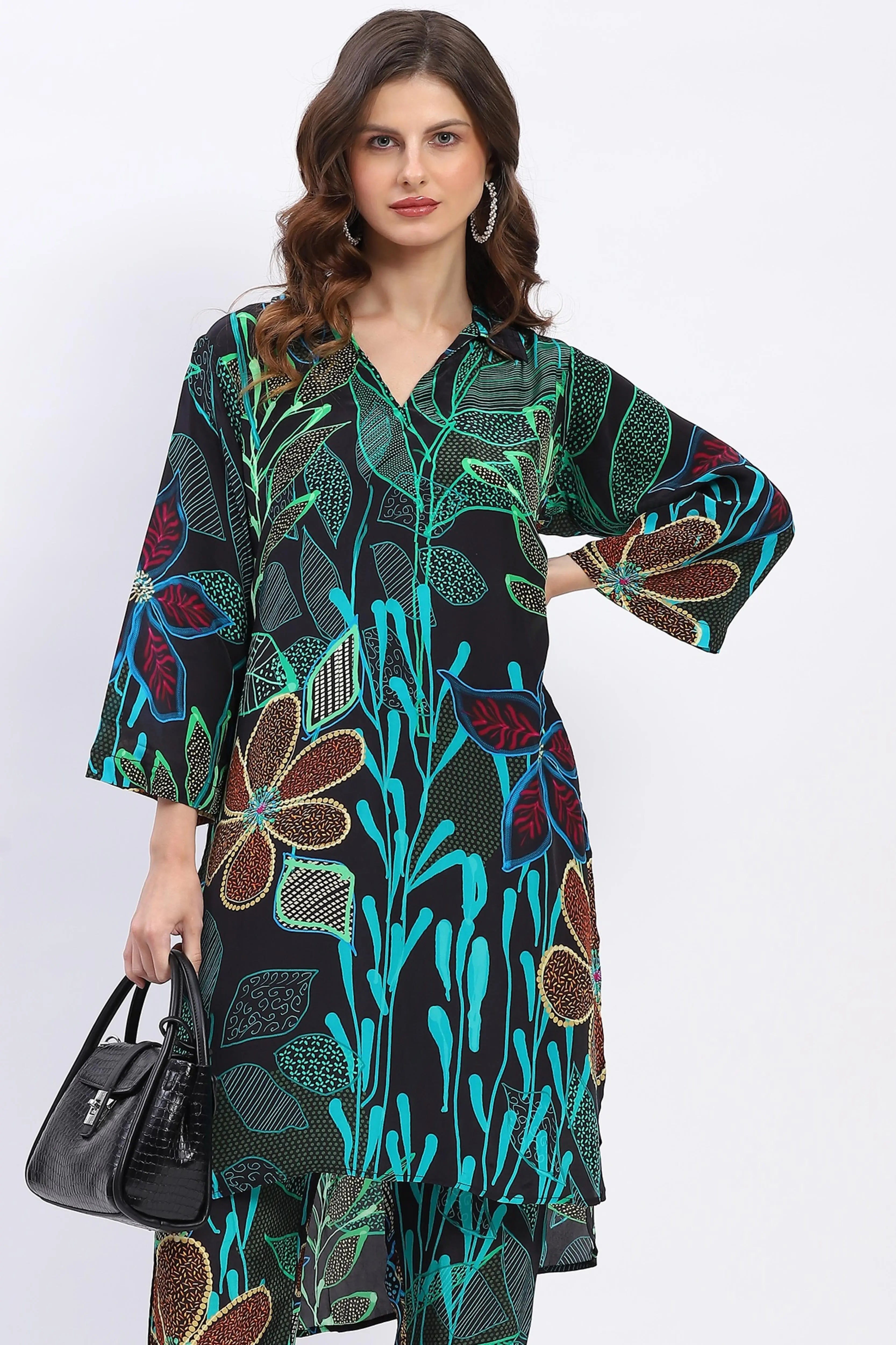Tropical Print Muslin Kurta Set - Global Republic