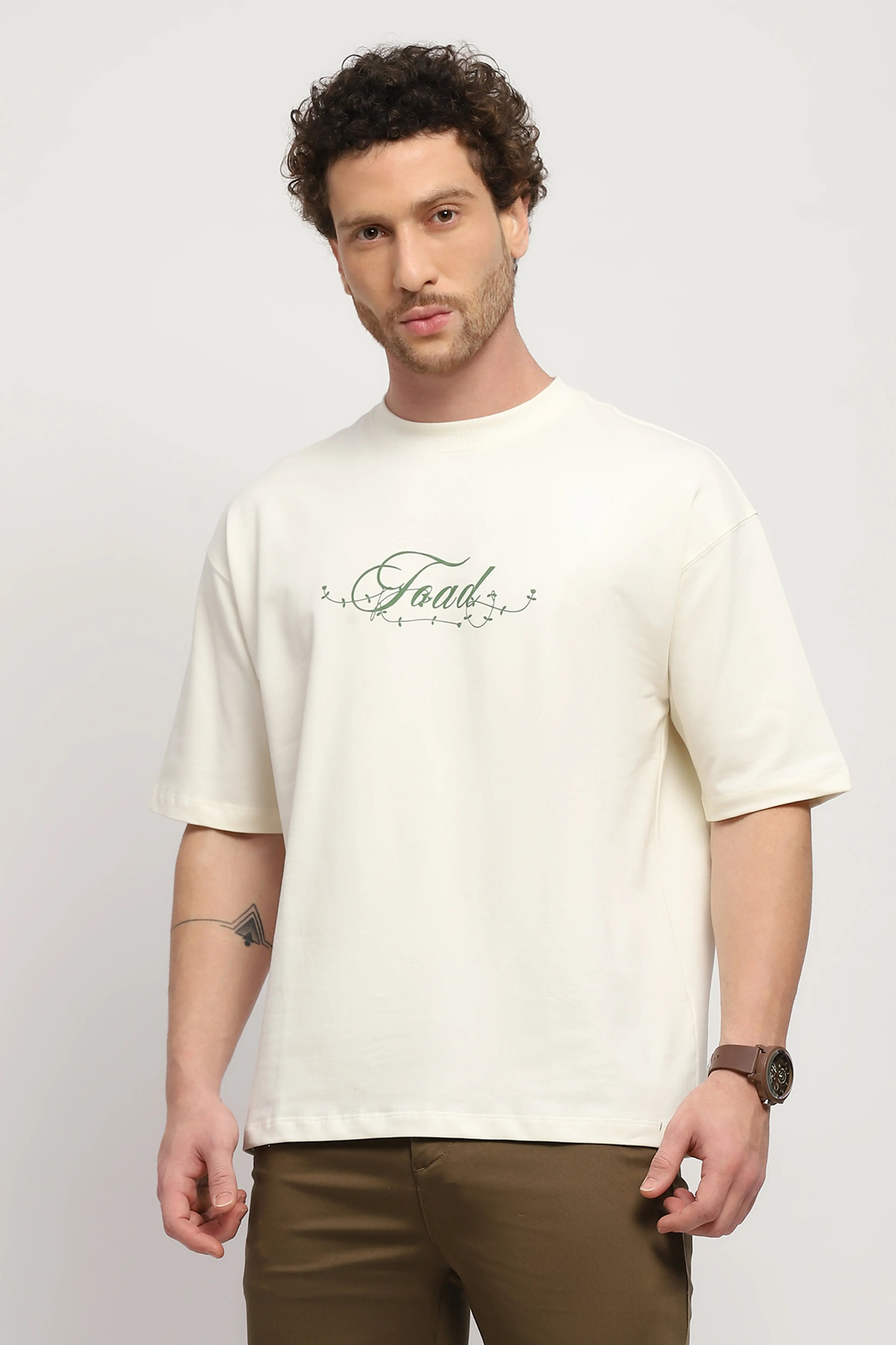 Playful Frog Print Oversized T-Shirt