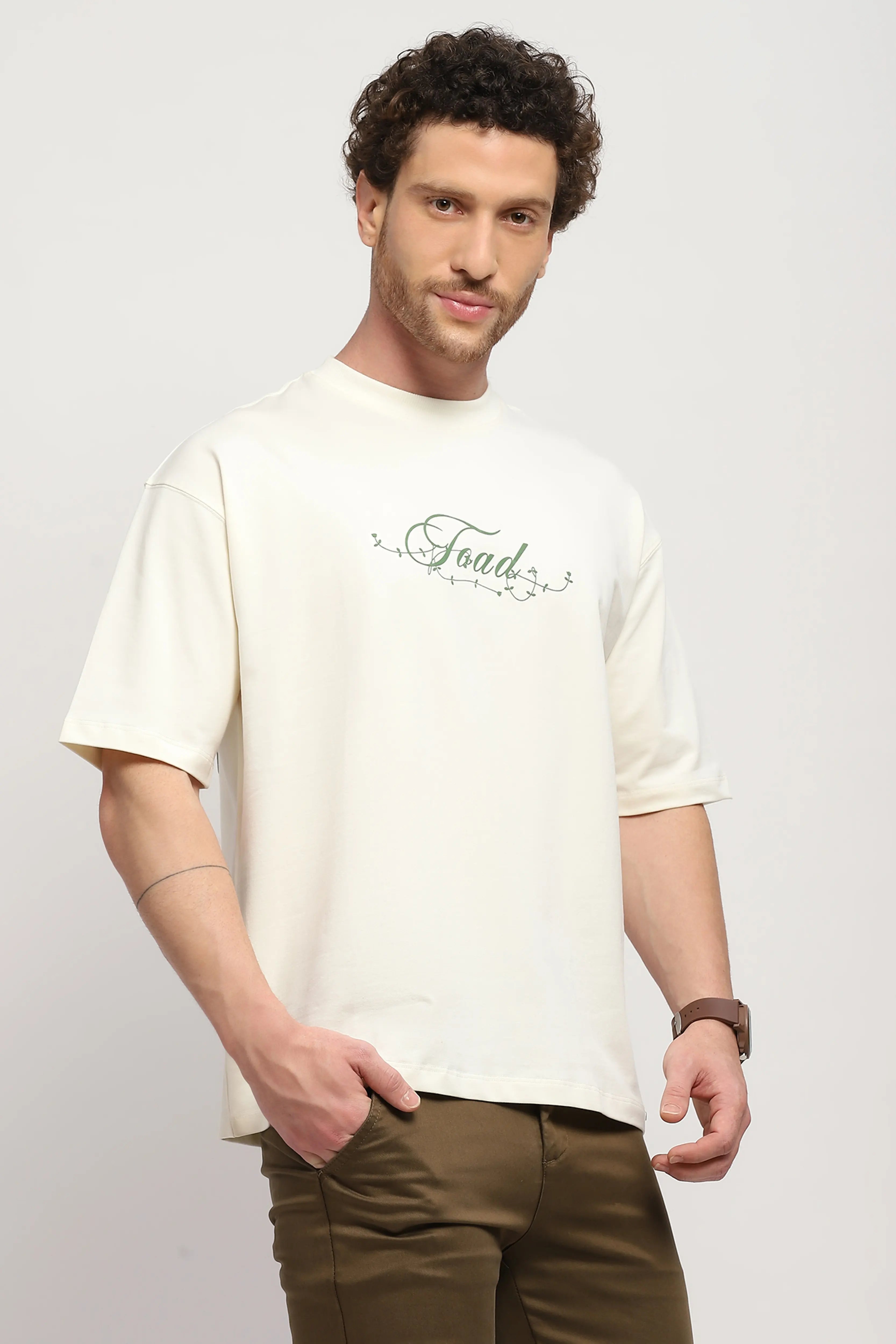 Playful Frog Print Oversized T-Shirt