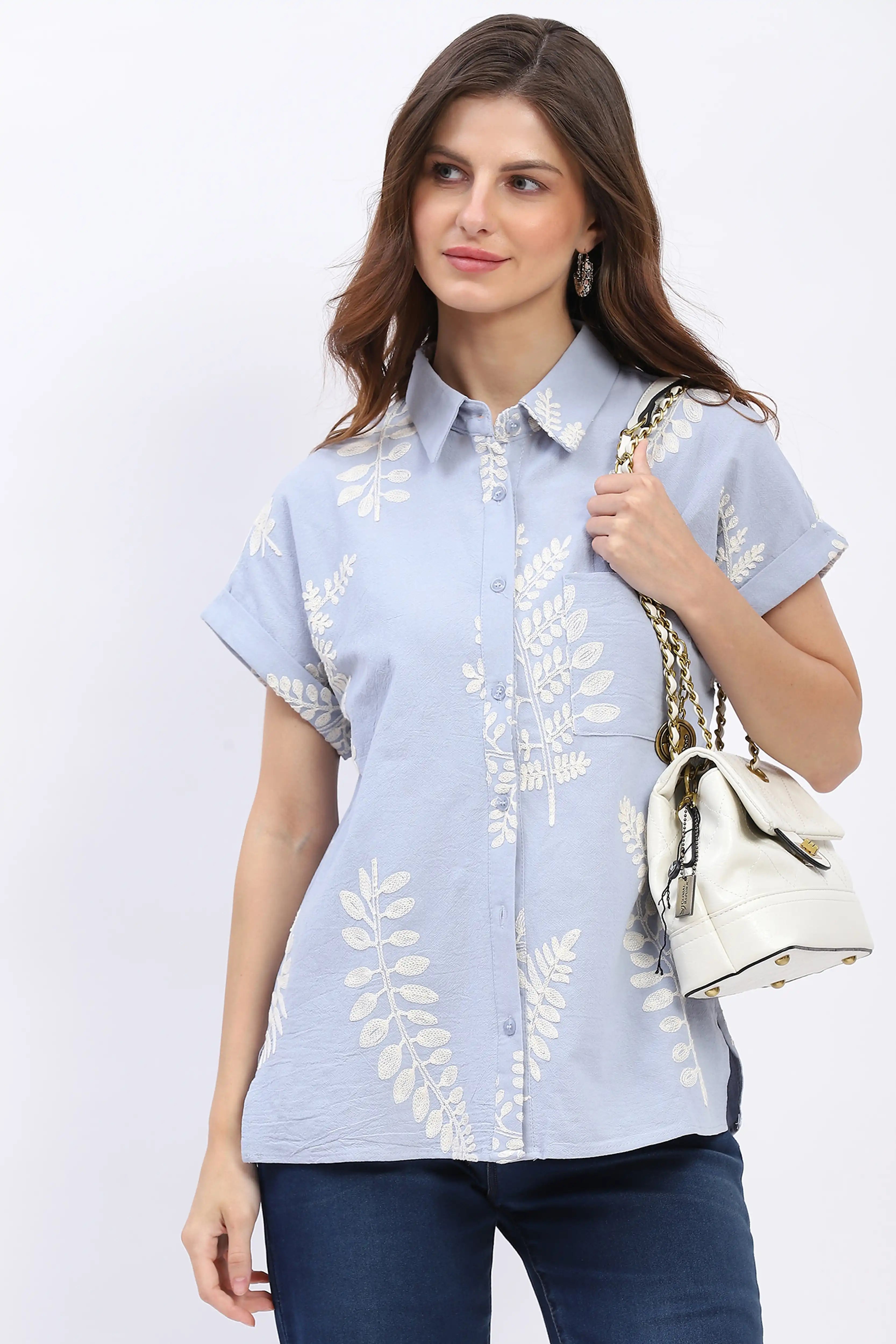 Cotton Boxy Fit Summer Shirt - Global Republic