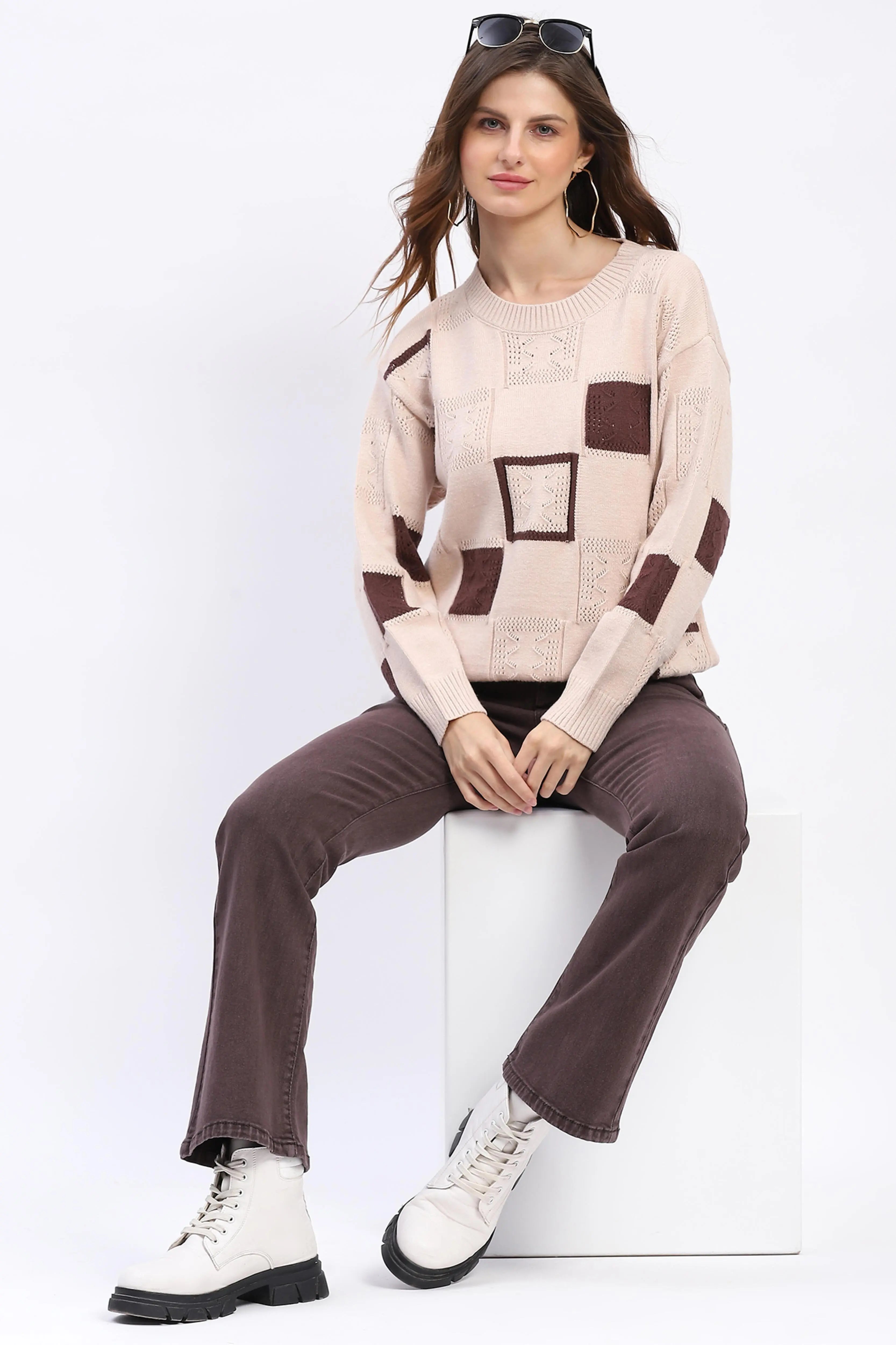 Earthy Checkered Pullover - Global Republic