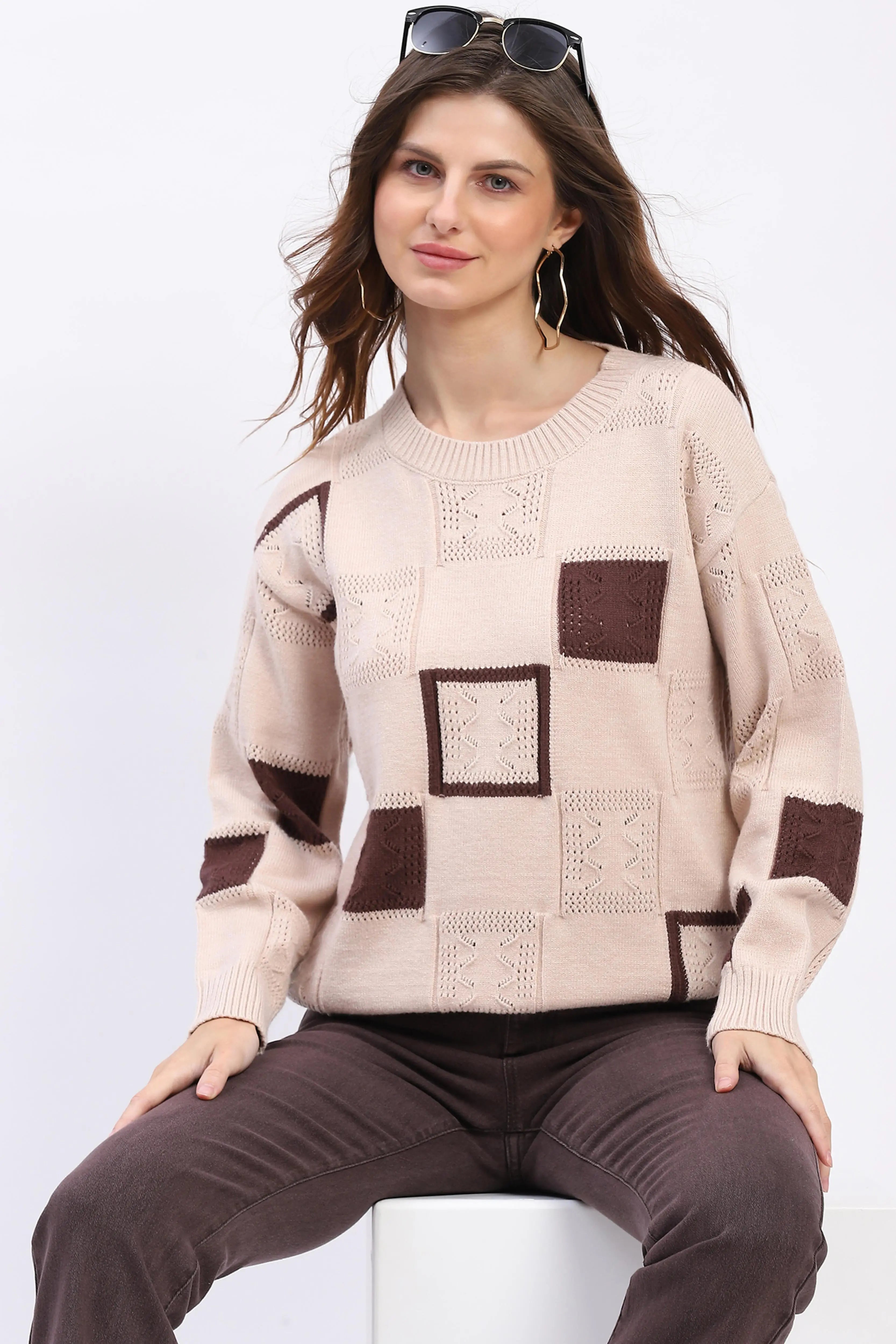 Earthy Checkered Pullover - Global Republic