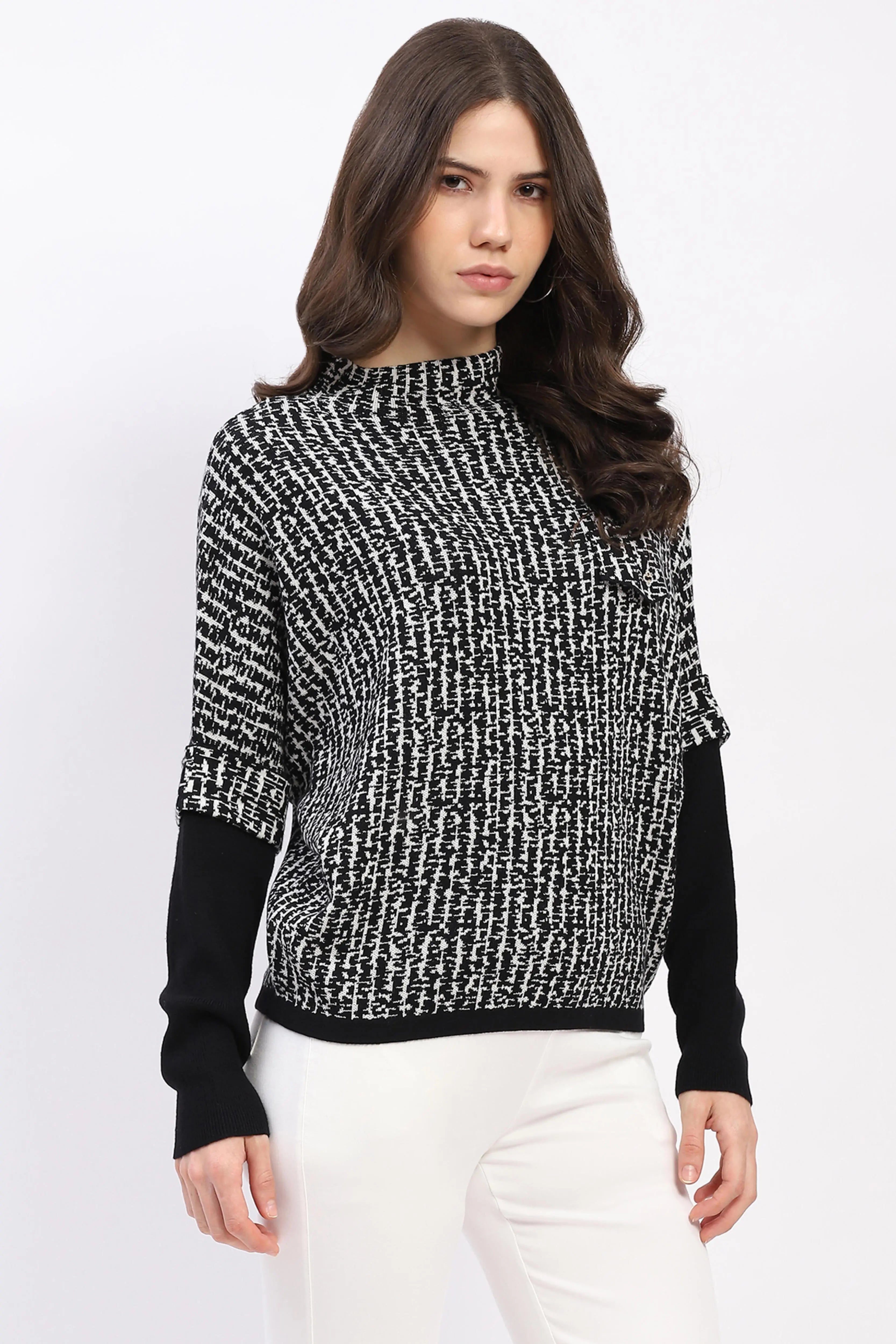 Monochrome Wool-Blend Pullover - Global Republic