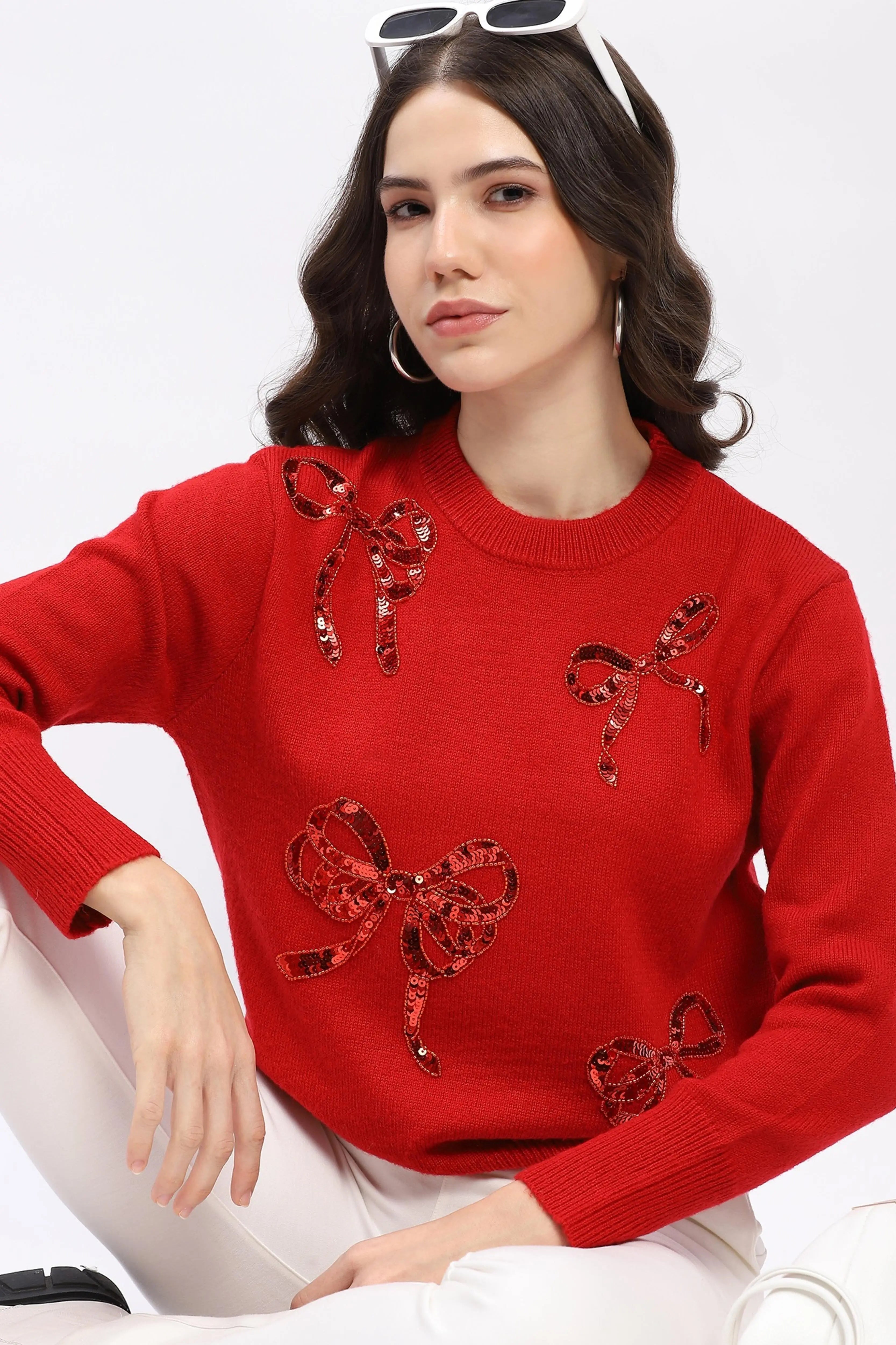 Embellished Wool Blend Pullover - Global Republic
