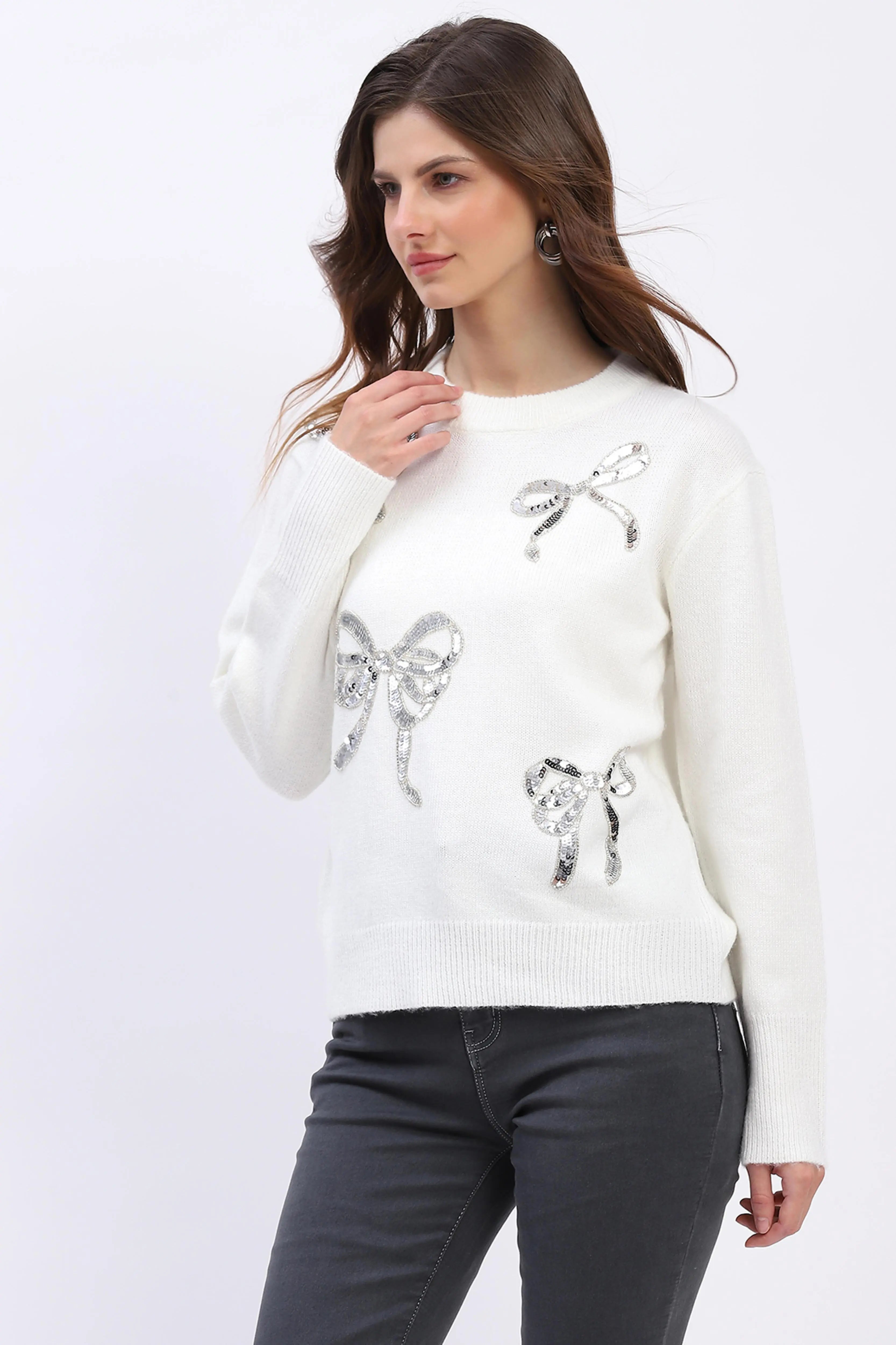 Embellished Wool Blend Pullover - Global Republic