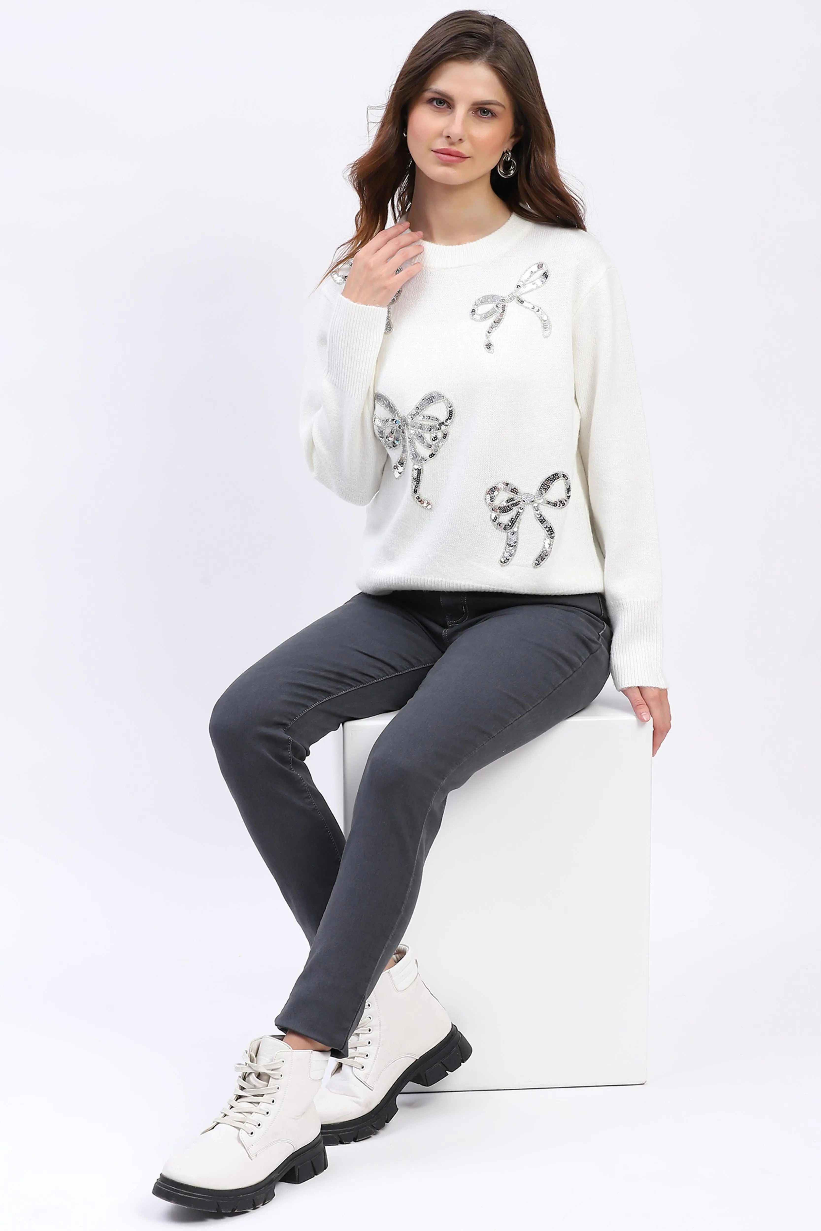 Embellished Wool Blend Pullover - Global Republic