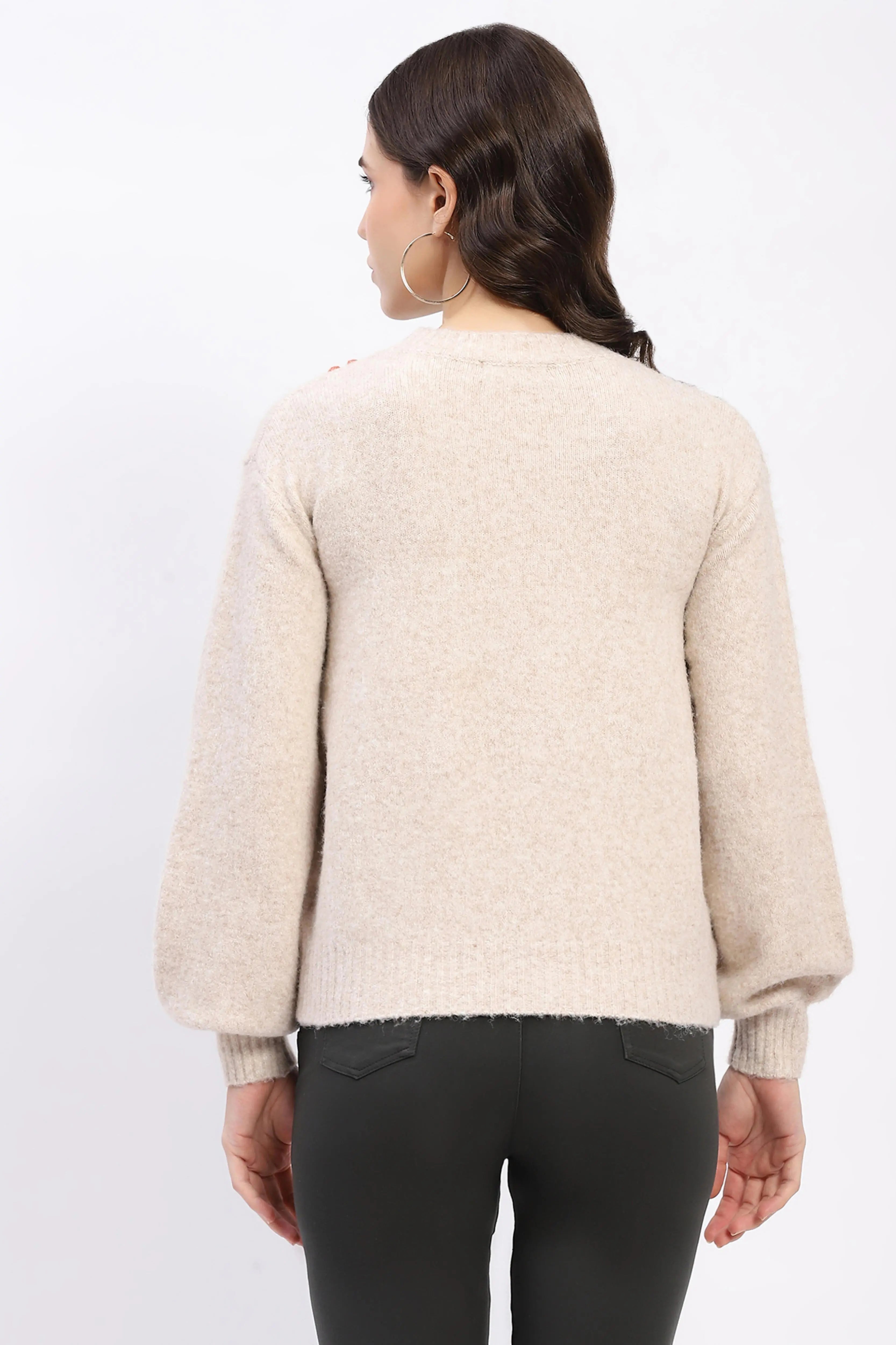 Floral 3D Embellished Pullover - Global Republic