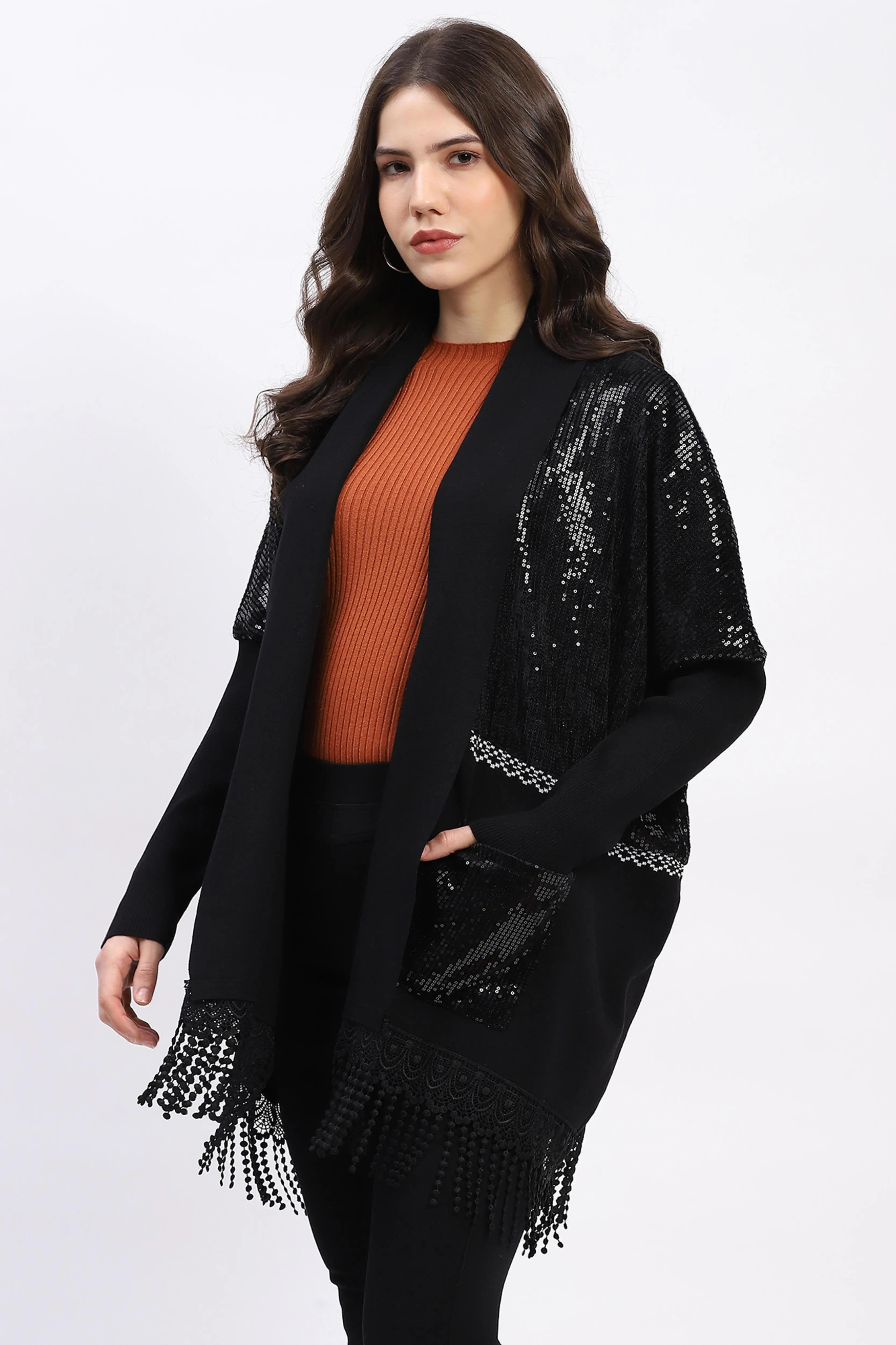 Winter Sequined Party Shrug - Global Republic