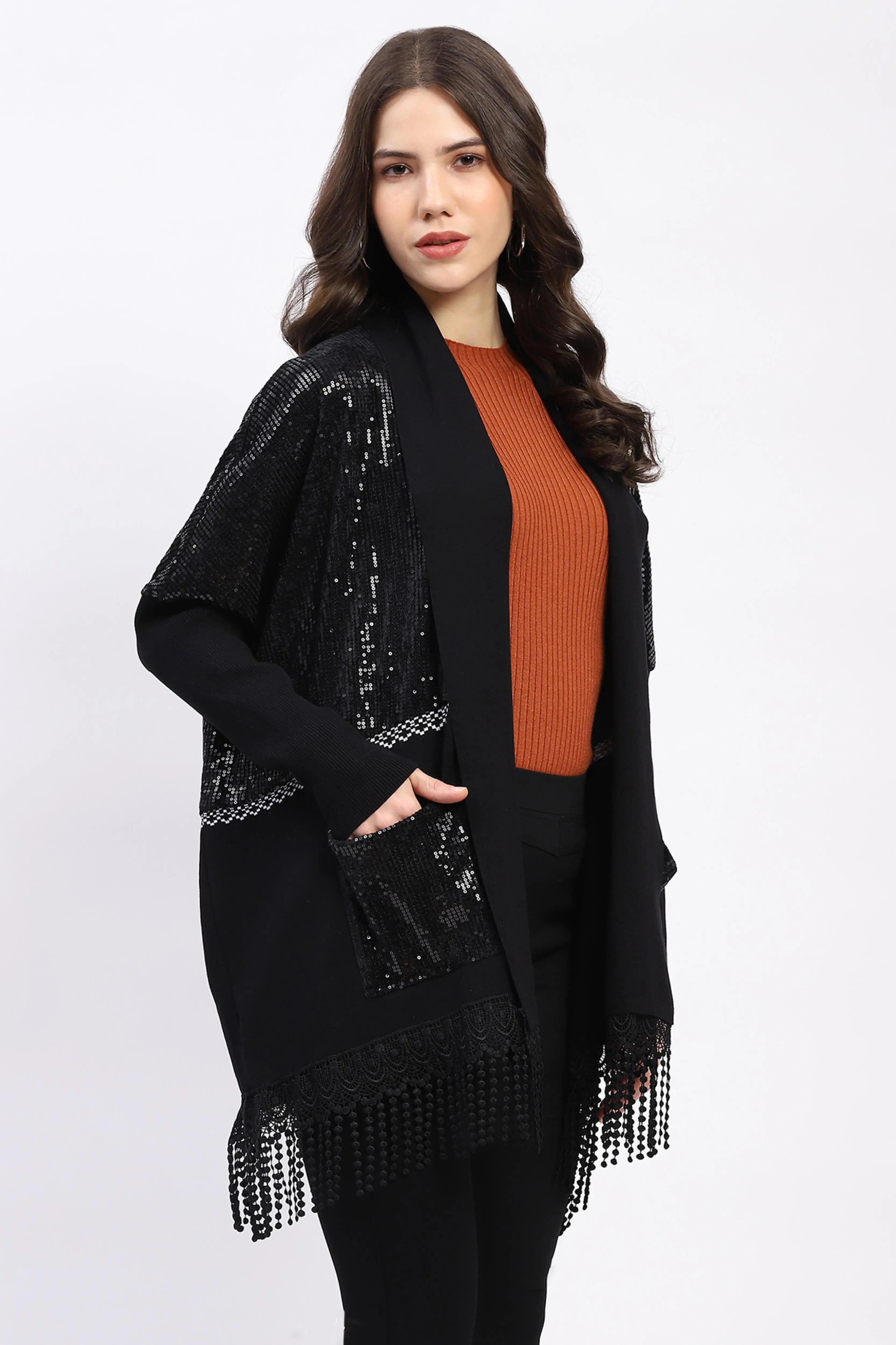 Winter Sequined Party Shrug - Global Republic