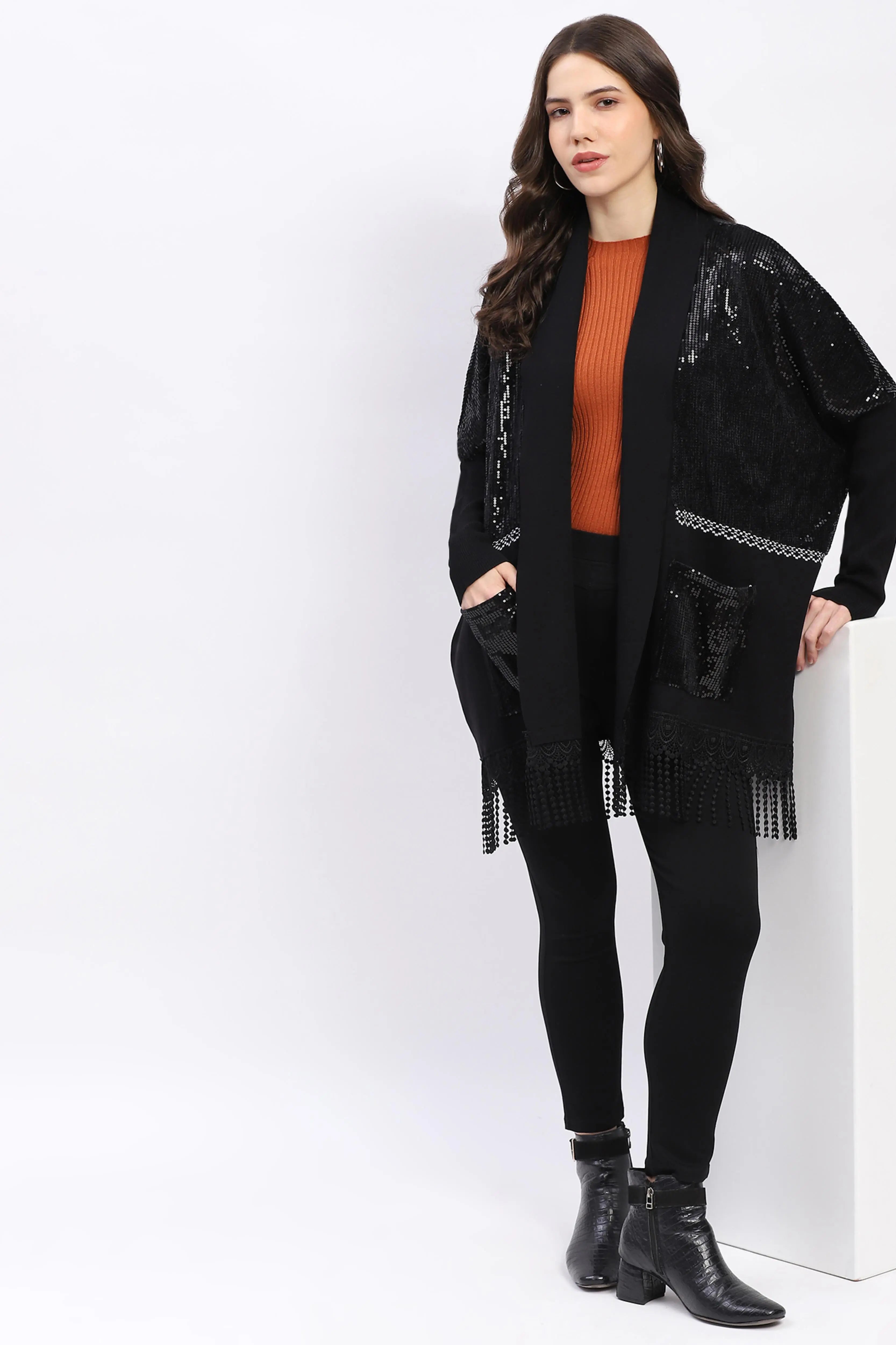 Winter Sequined Party Shrug - Global Republic