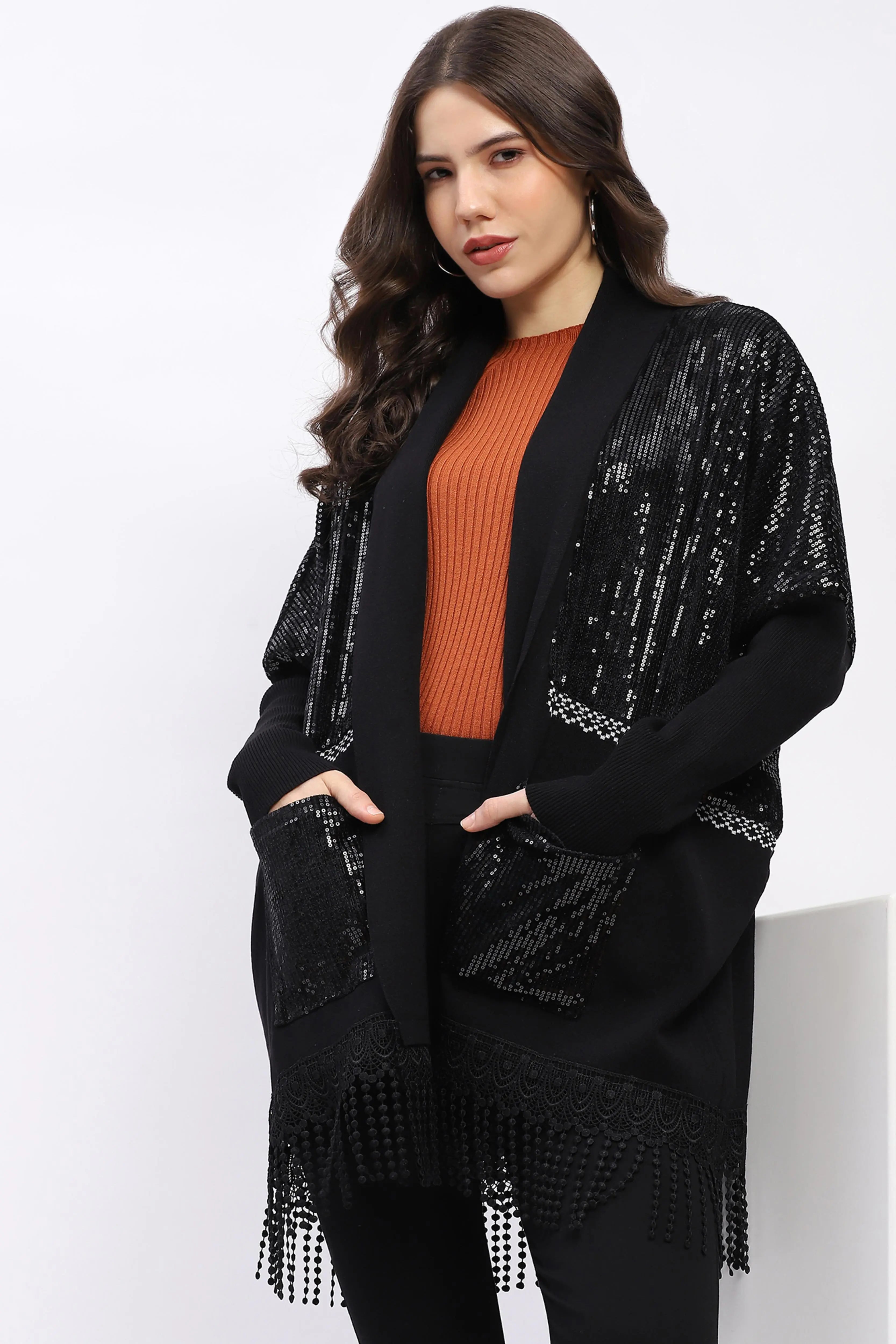 Winter Sequined Party Shrug - Global Republic