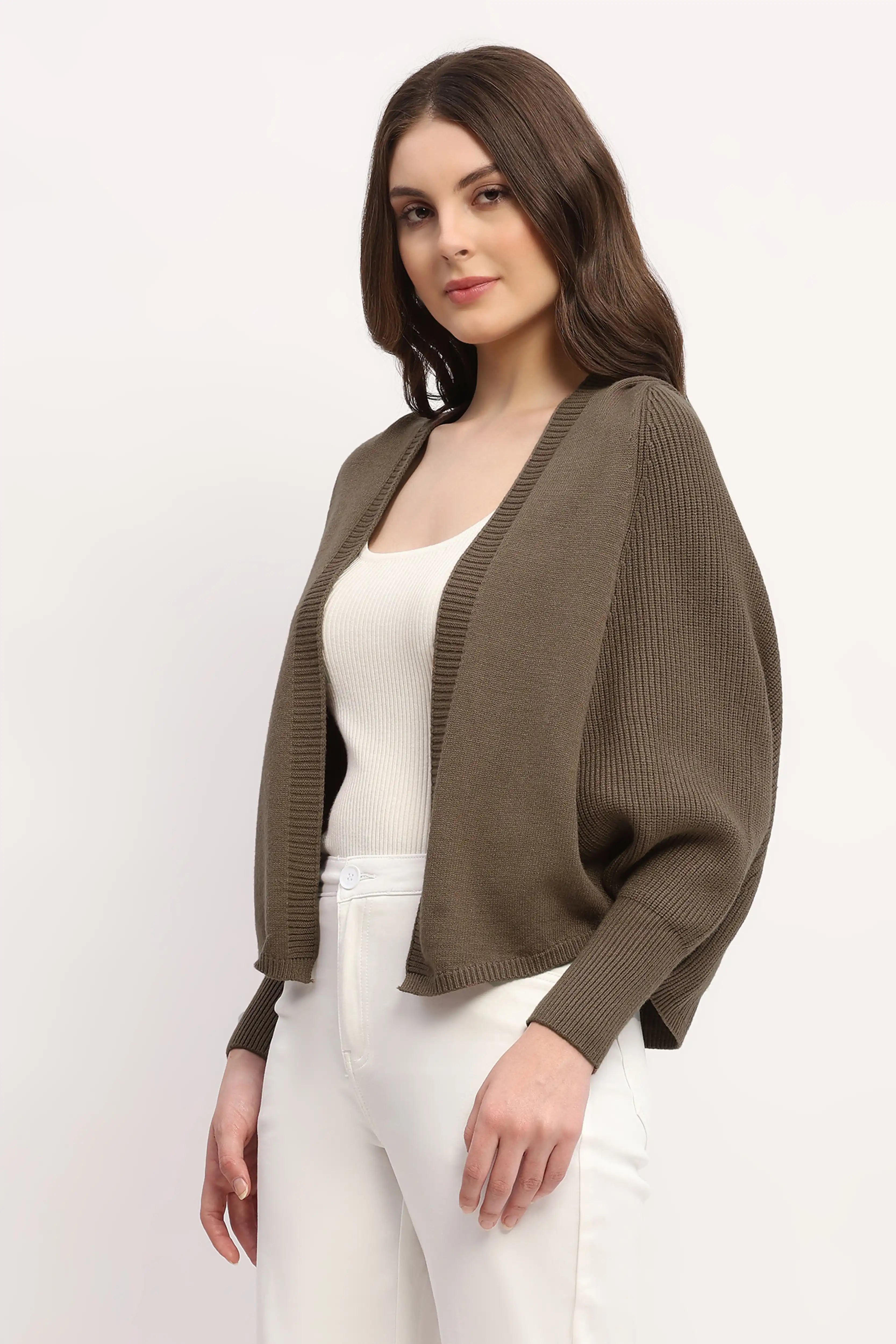 Brown Hooded Winter Shrug