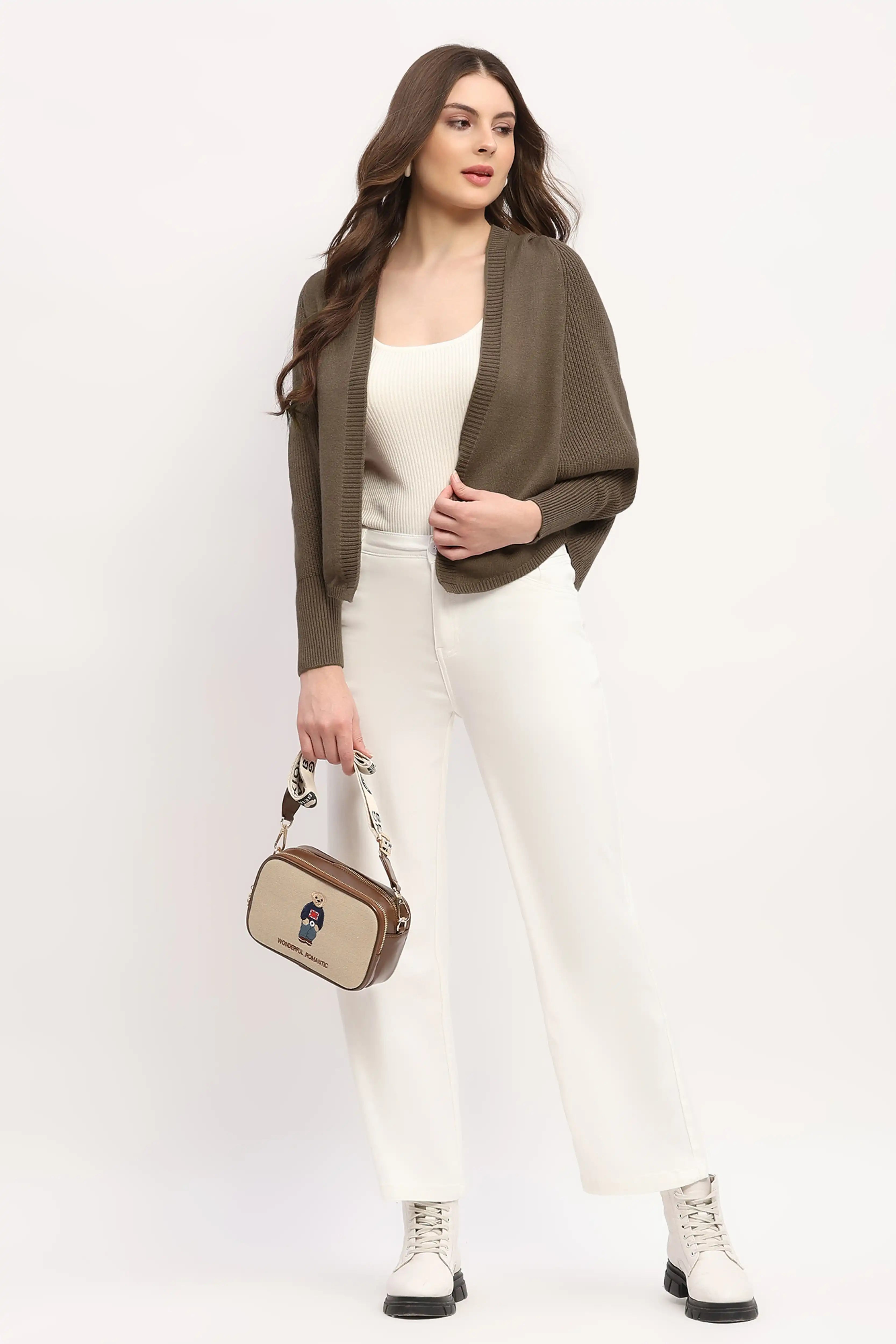 Brown Hooded Winter Shrug