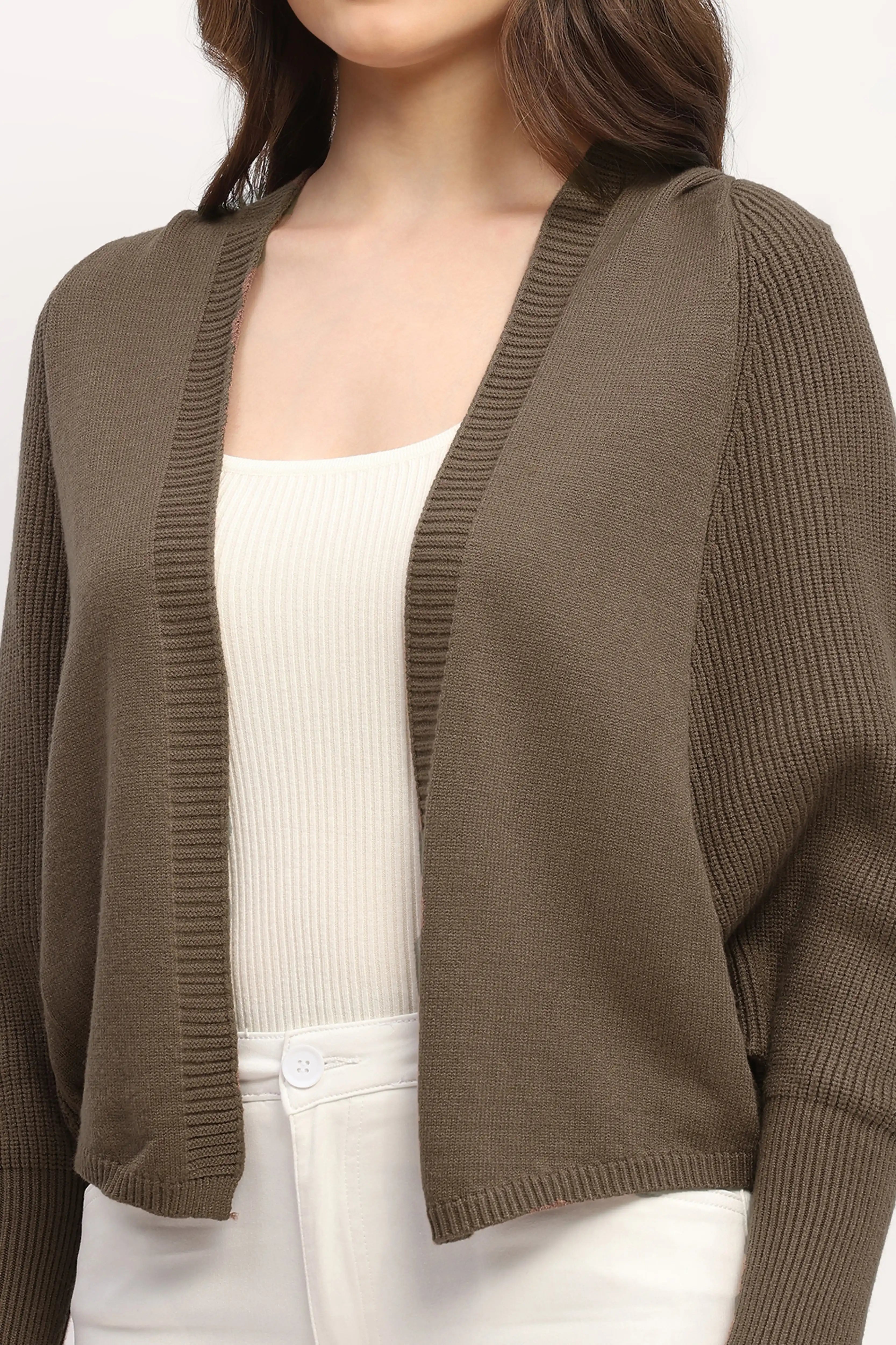 Brown Hooded Winter Shrug